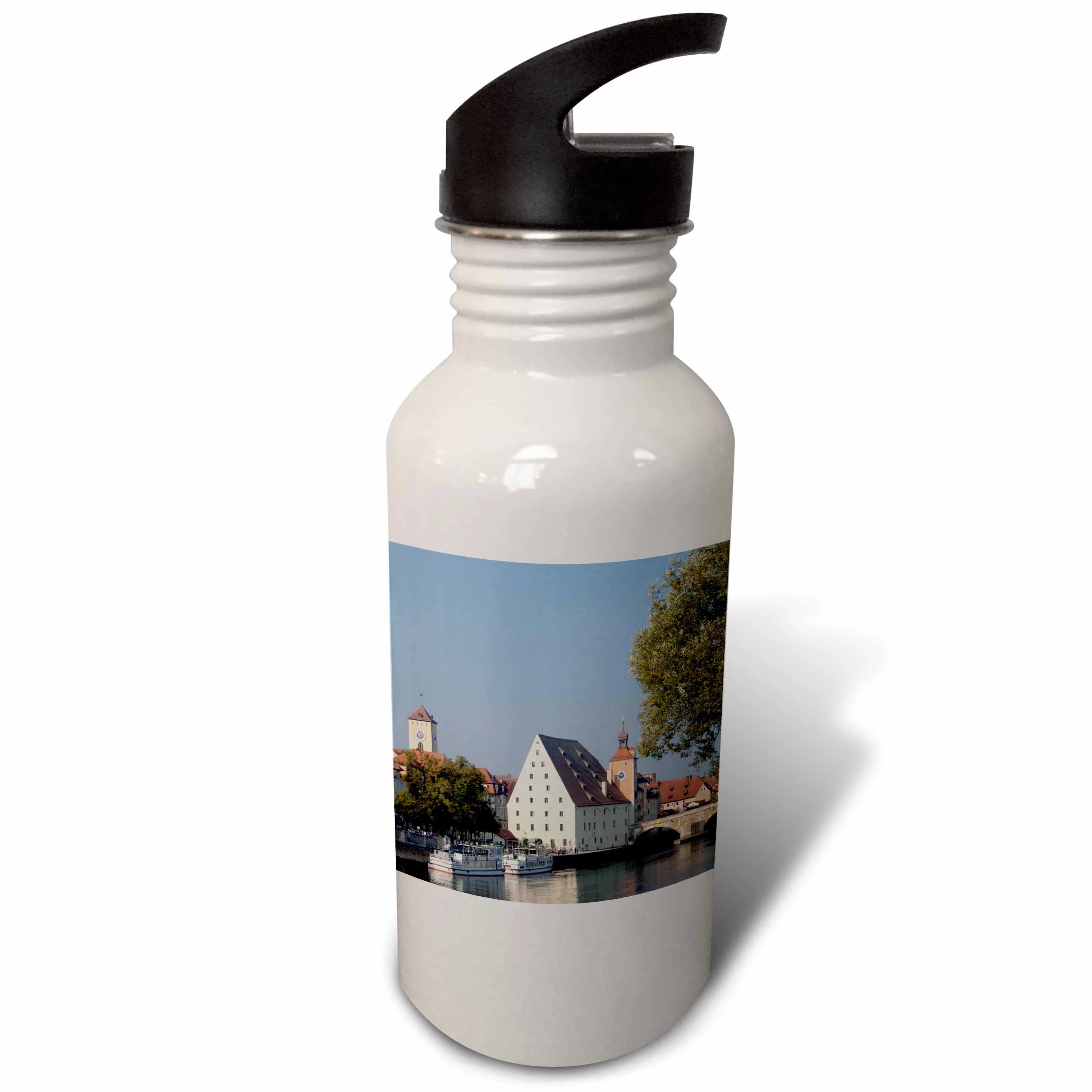 Germany, Regensburg, Danube River Salt House - EU10 CMI0456 - Cindy Miller Hopkins 21 oz Sports Water Bottle wb-81767-1