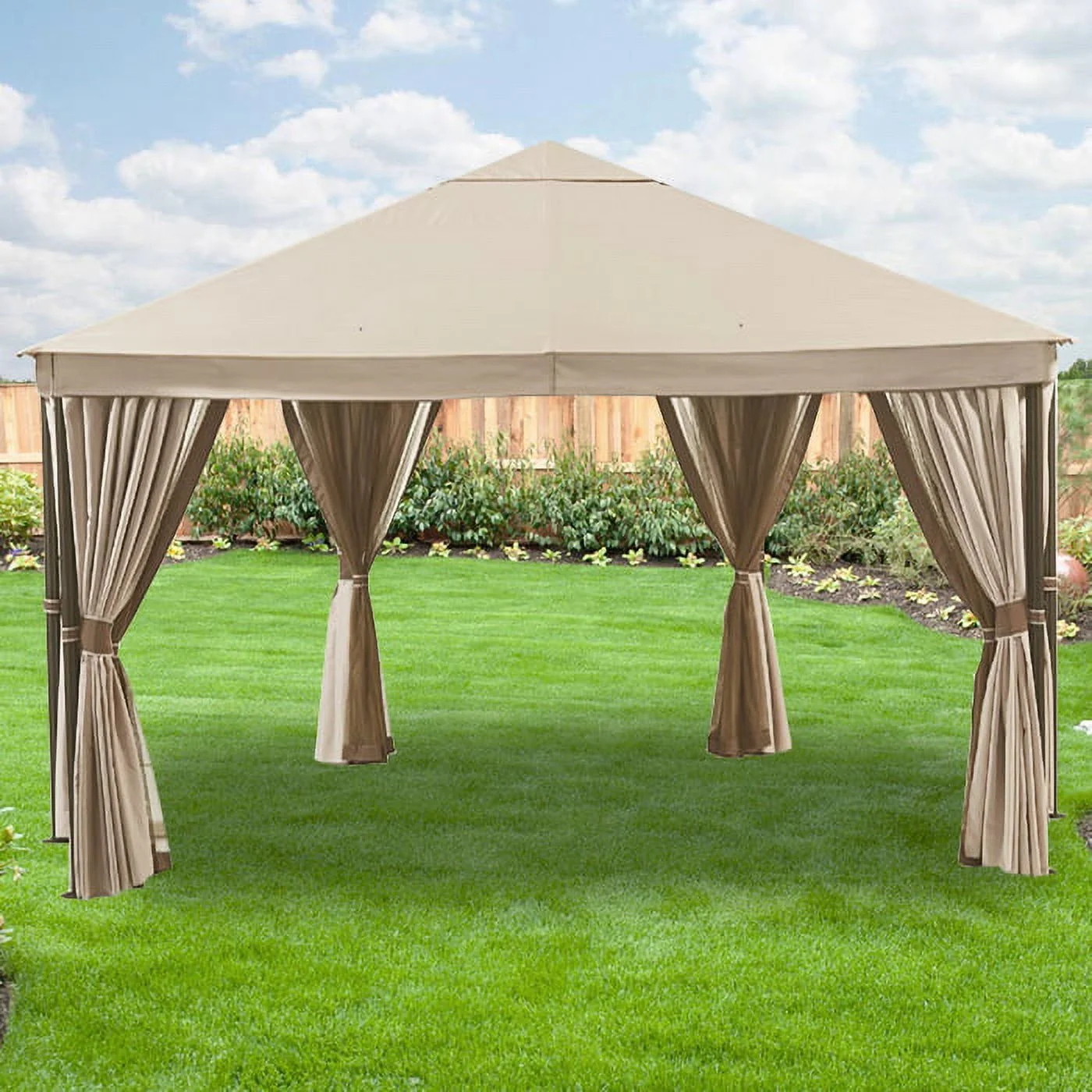 Garden Winds Replacement Canopy Top and Side Mosquito Netting Set for Bay Point Gazebo - Riplock 350