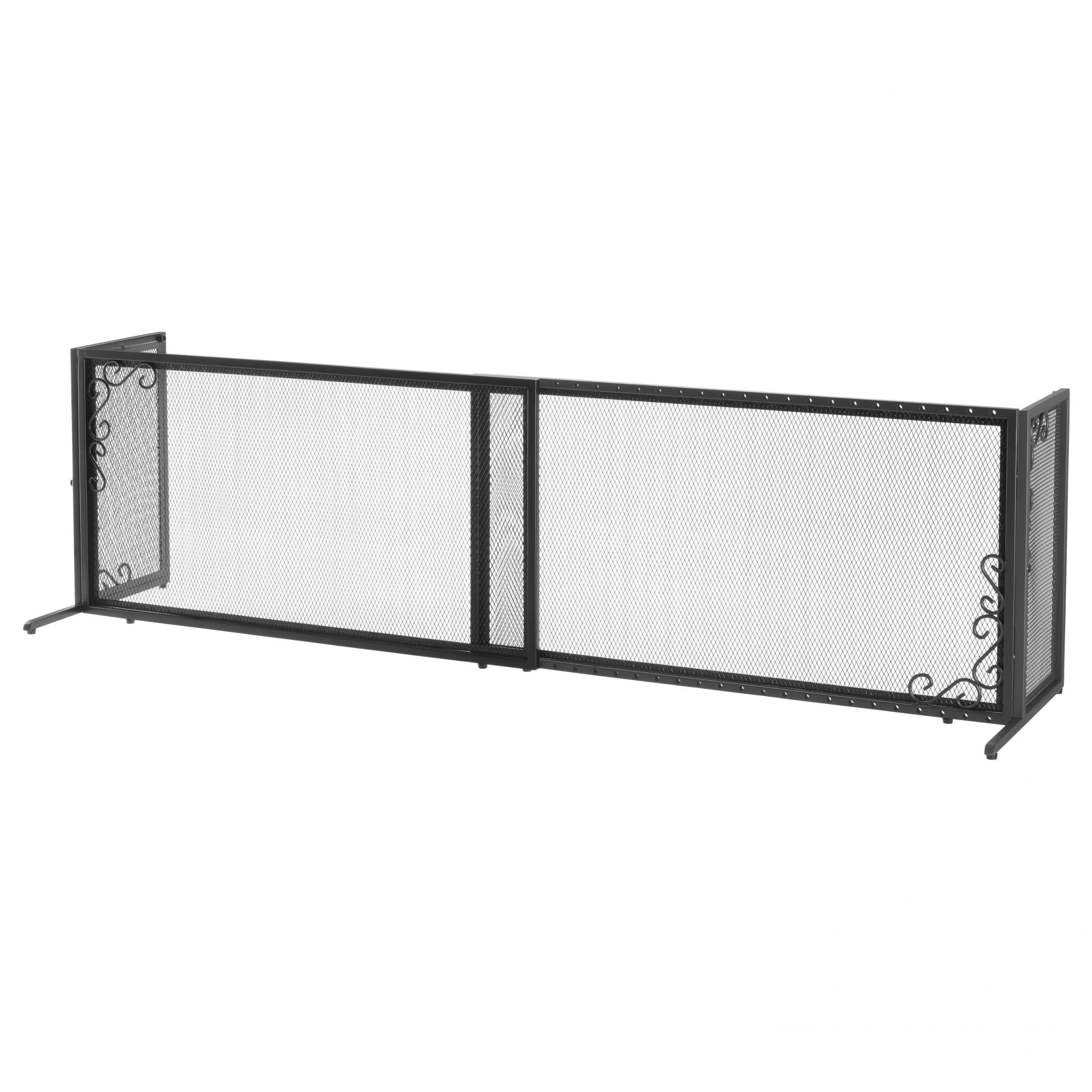 Richell 94946 40-71 x 18 x 20 in. Freestanding Metal Mesh Pet Gate - Black - Large