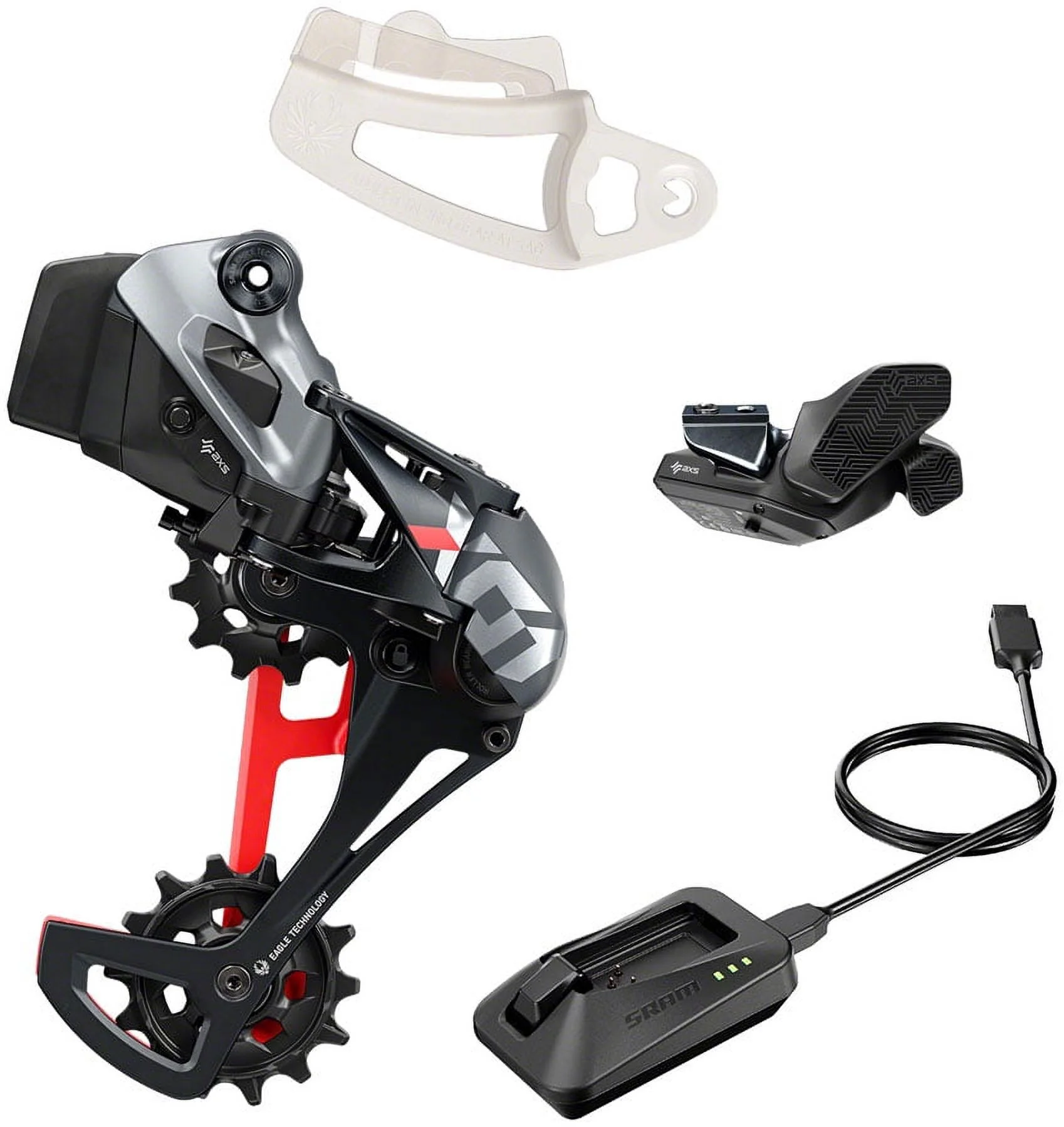SRAM X01 Eagle AXS Upgrade Kit - Rear Derailleur for 52t Max, Battery, Eagle AXS Rocker Paddle Controller with Clamp,