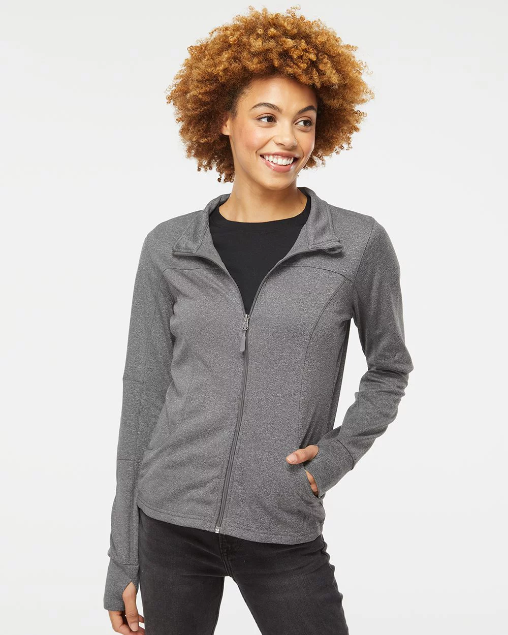 Independent Trading Co. Fleece Women's Poly-Tech Full-Zip Track Jacket