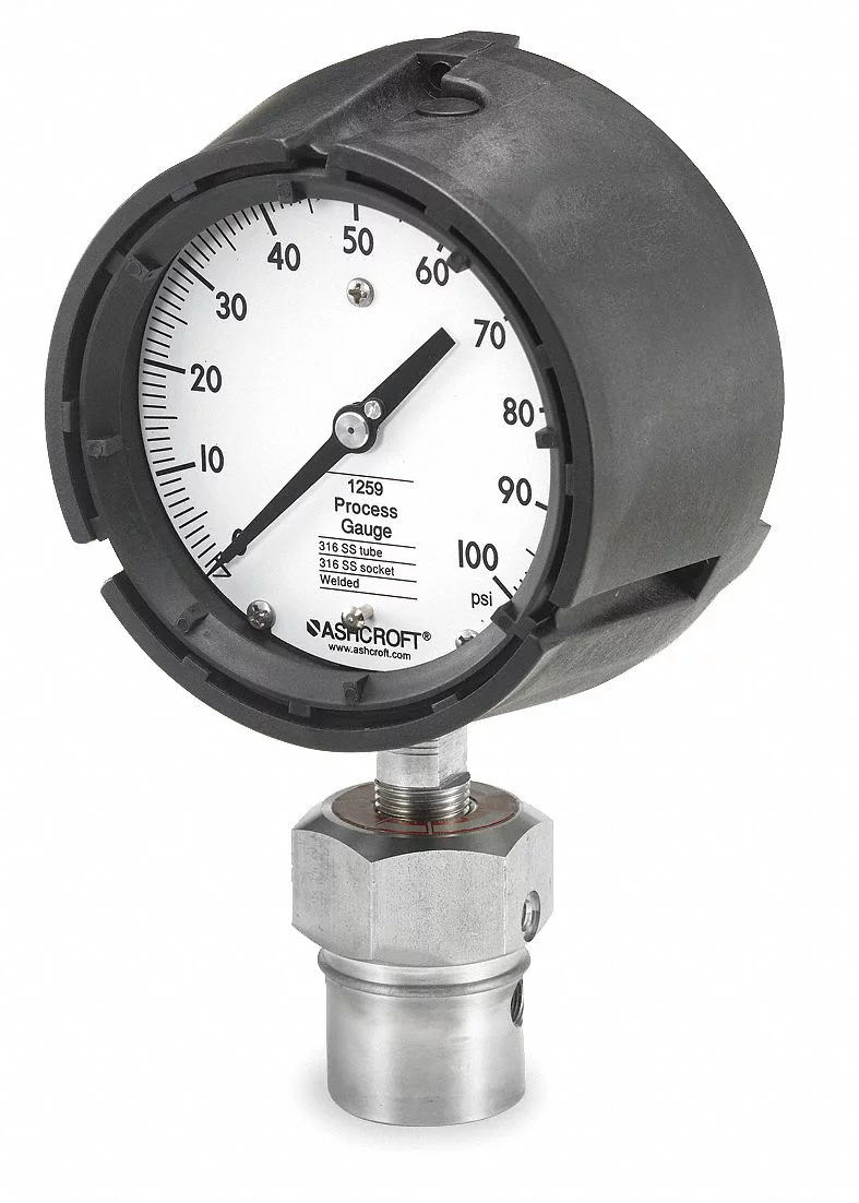 Ashcroft Pressure Gauge,0 to 100 psi,4-1/2In  451259SD04L/50312SS04TXCG100#