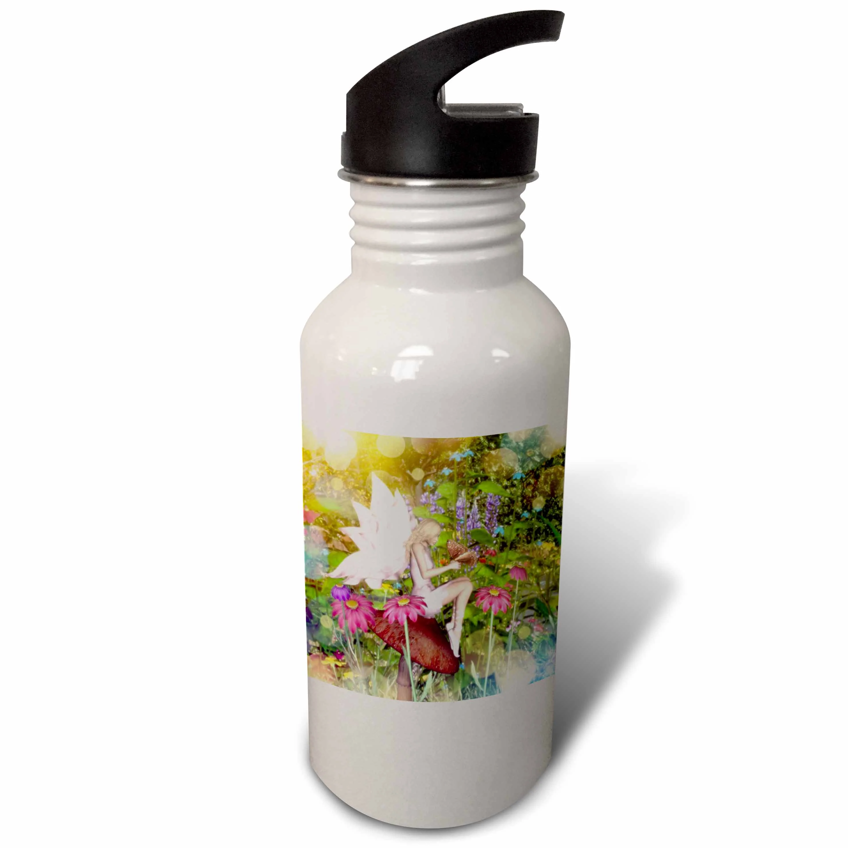 Magical Fairy With Butterfly Friends 21 oz Sports Water Bottle wb-19392-1