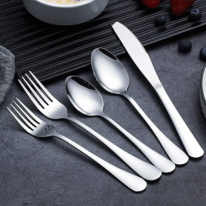 ReaNea 40 Piece Silverware Set Stainless Steel Flatware Set, Spoons and Forks Cutlery Set Service for 8