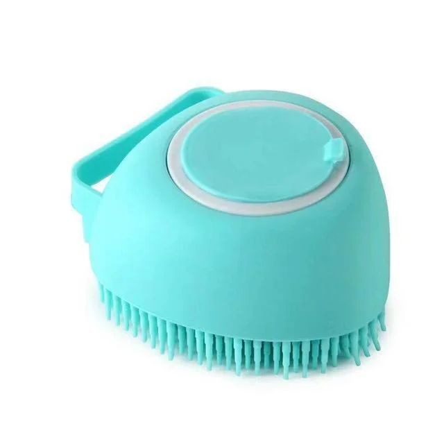 Pet Massage Bath Brush Shampoo Dispenser for Dog Cat Grooming Scrubber Supplies