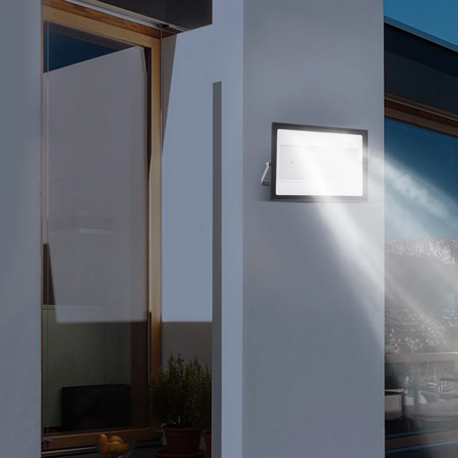 300W LED Flood Light, 24000LM Super Bright Security Lights, UL Certificated Plug, IP66 Waterproof Outdoor Flood Light, 6500K Daylight White Floodlight for Yard, Garden, Garages