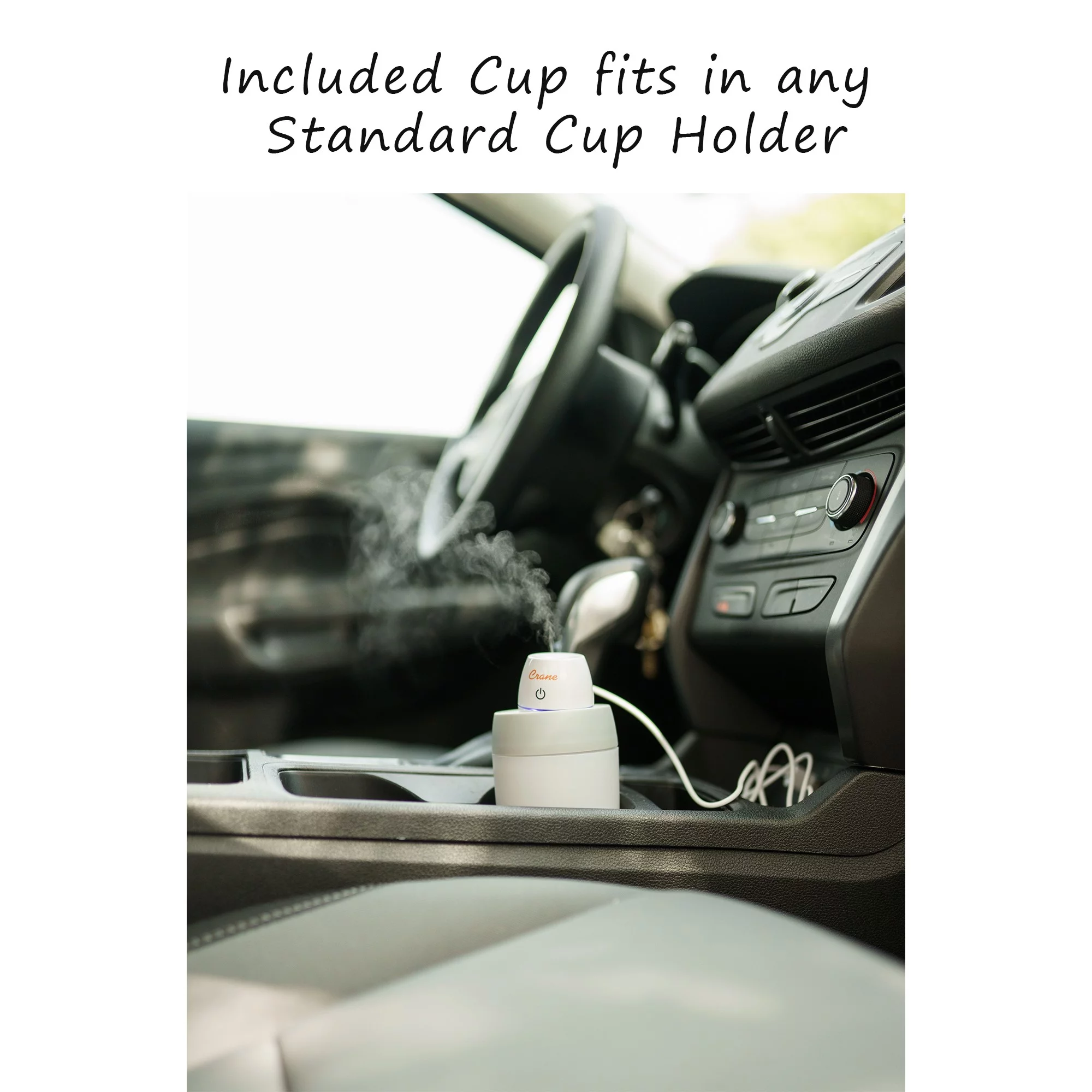 Crane Ultrasonic Cool Mist Travel Humidifier, White