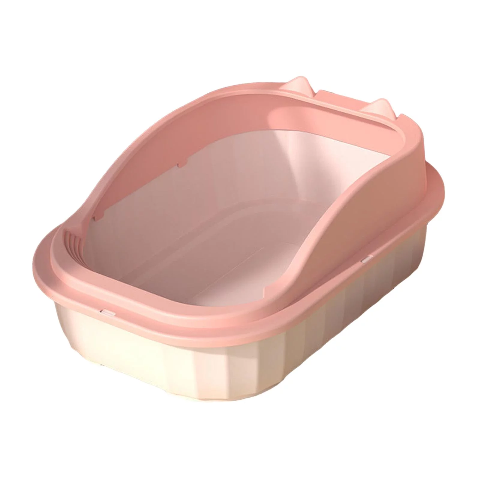 Open Top Pet Litter Tray Cat Litter Box Sand Sand Basin Toilette Sand Box pink L