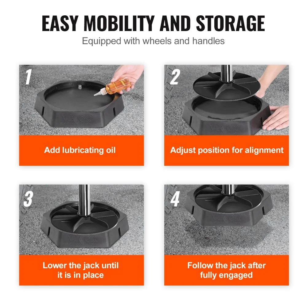 VEVOR RV Leveling Pads, 9 inch Round Landing feet, Permanent Attached Jack Stabilizers, Rubber Jack Pads, 5000 lbs Capacity per RV Jack Pad, 5th Wheels, Travel Trailers, Class A/C Motorhomes (6-Pack)