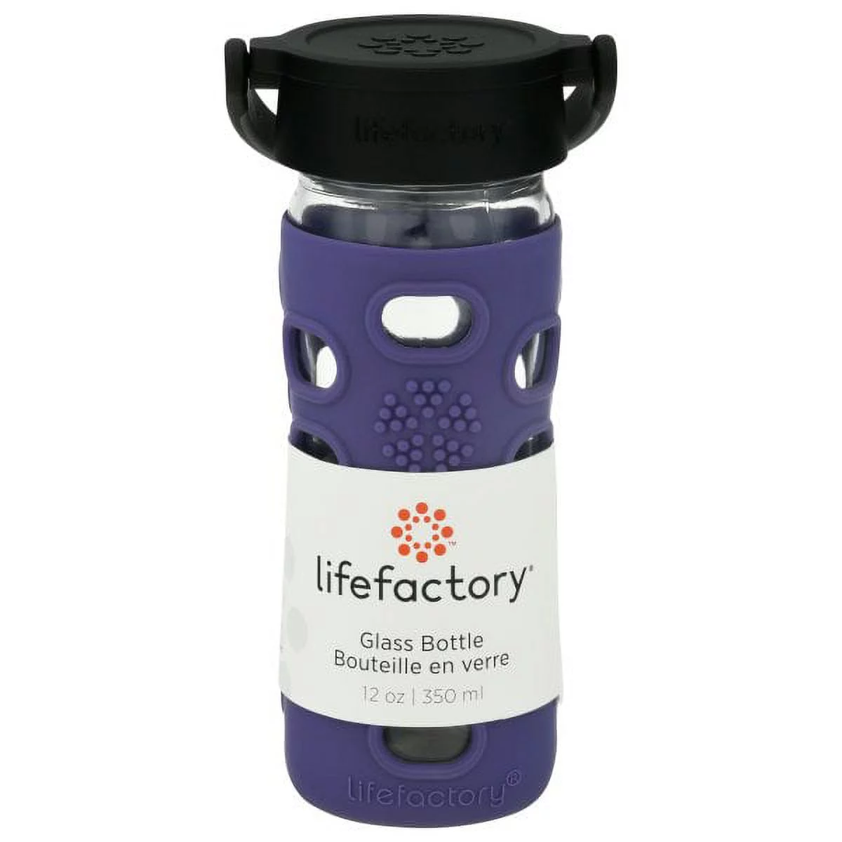 Lifefactory - Glass Water Bottle with Classic Cap and Silicone Sleeve Core 2.0 Iris - 12 fl. oz.