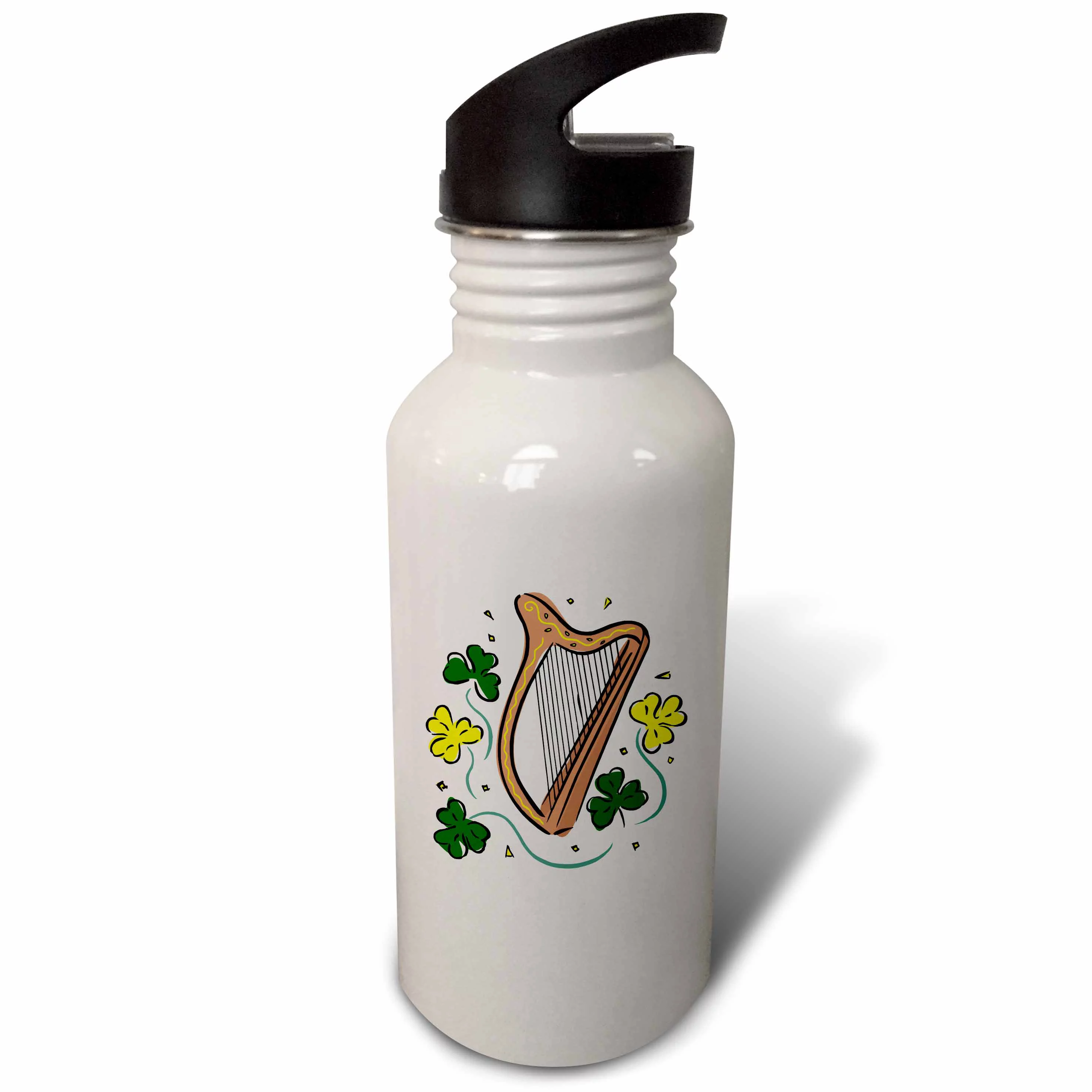 irish lap harp clovers st patrick 21 oz Sports Water Bottle wb-175513-1