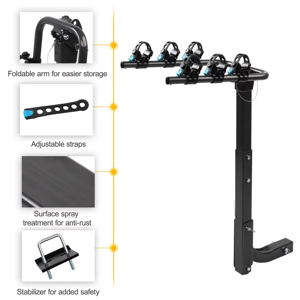 Ktaxon 3 Bike Rack, with 2Inch Hitch Receiver, for Car Truck SUV Minivan