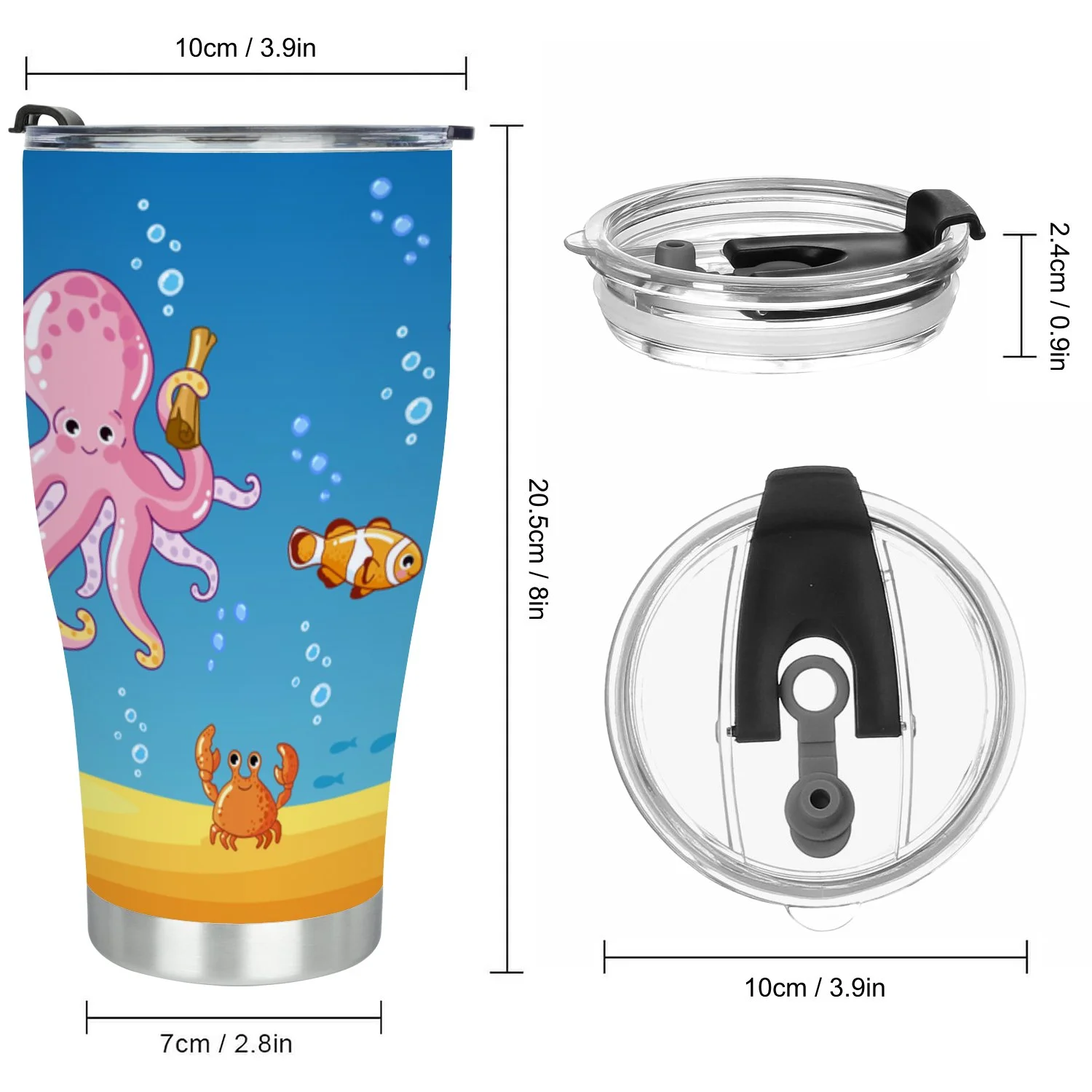 Hidove Stainless Steel Tumbler, Cute Cartoon Kids Style Characters 30oz Leak Proof & Stainless Steel Bottle for Hot & Cold Drinks - Coffee Travel Mug, Water Metal Canteen, Thermal Cup