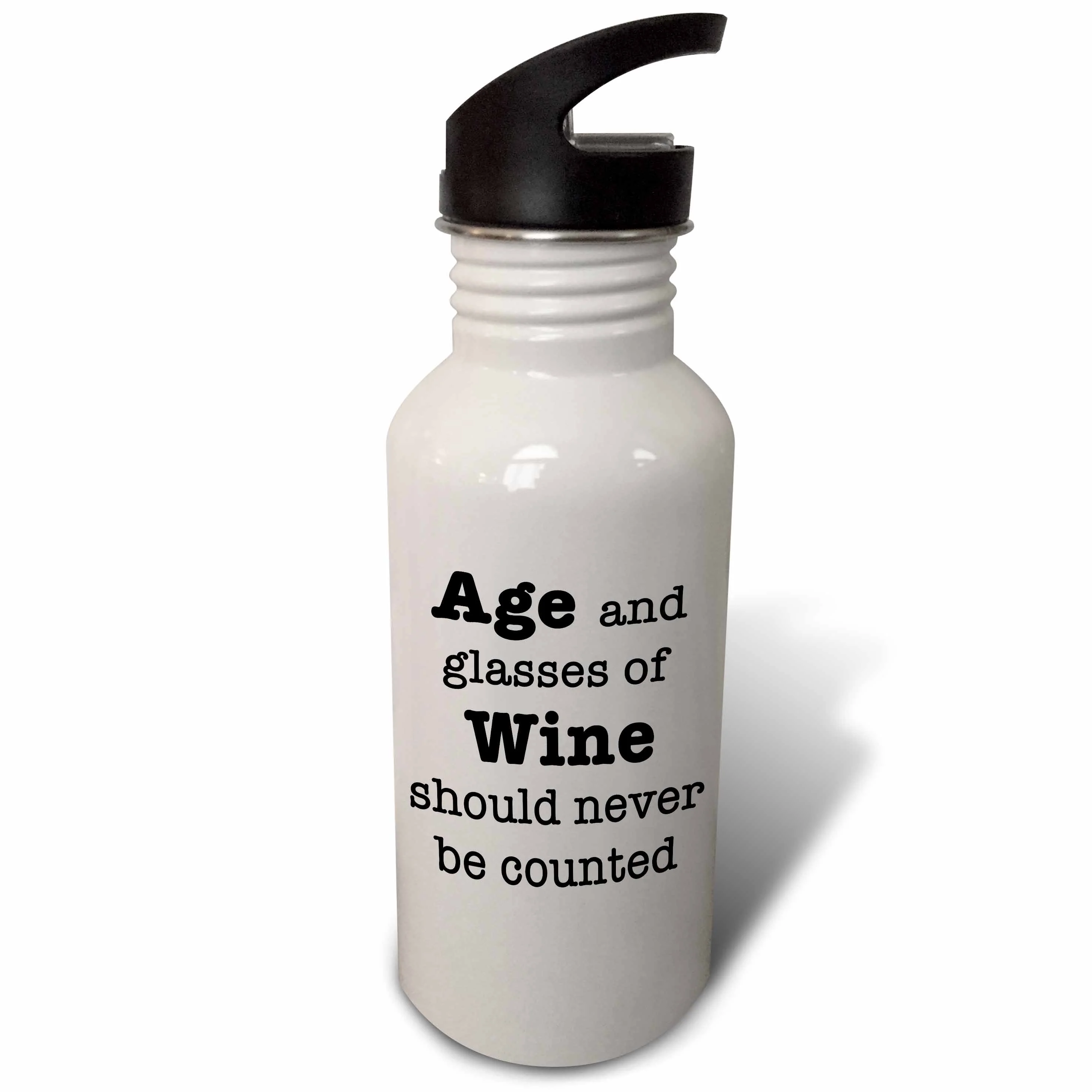 Age And Glasses Of Wine Should Never Be Counted Black 21 oz Sports Water Bottle wb-221715-1