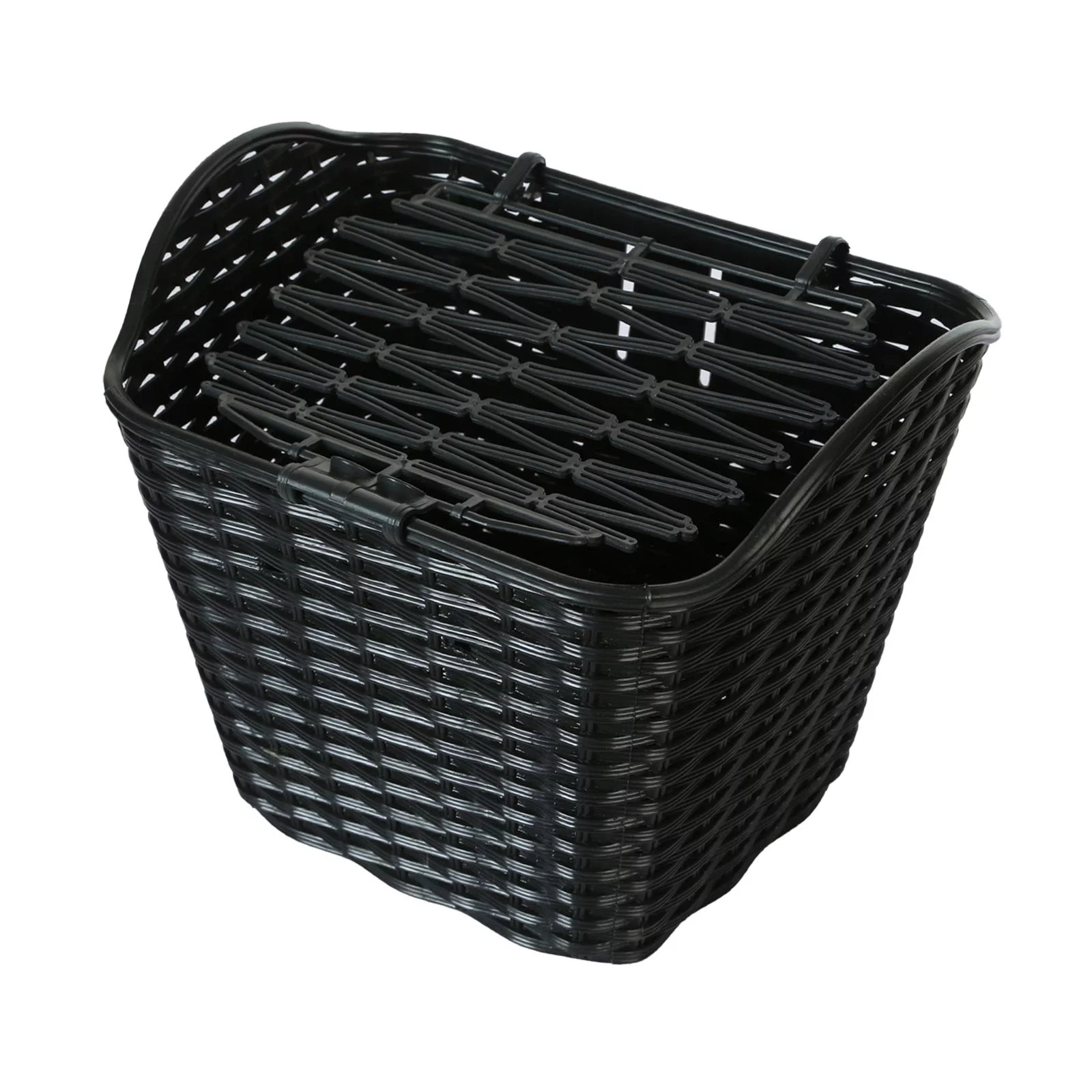 Bike Front Basket Storage Basket with Cover Portable Carrier Pannier Easy to Install Cycling Basket Bike Basket for Cycling Accs Black