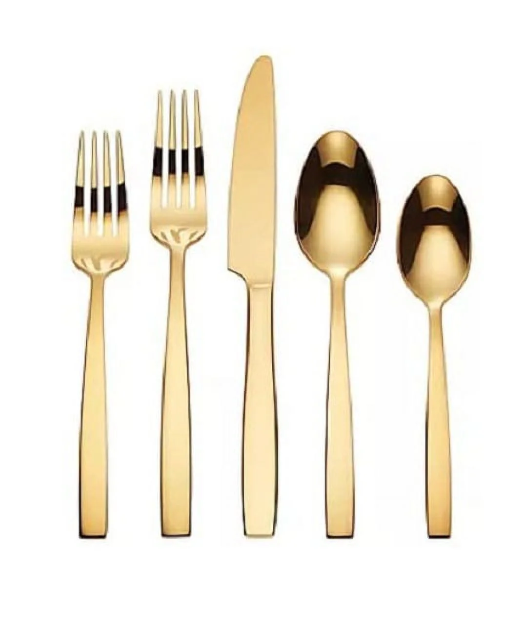 Hampton Forge Skandia Clearview Satin 20 Piece Flatware Set (Gold) - Stainless Steel
