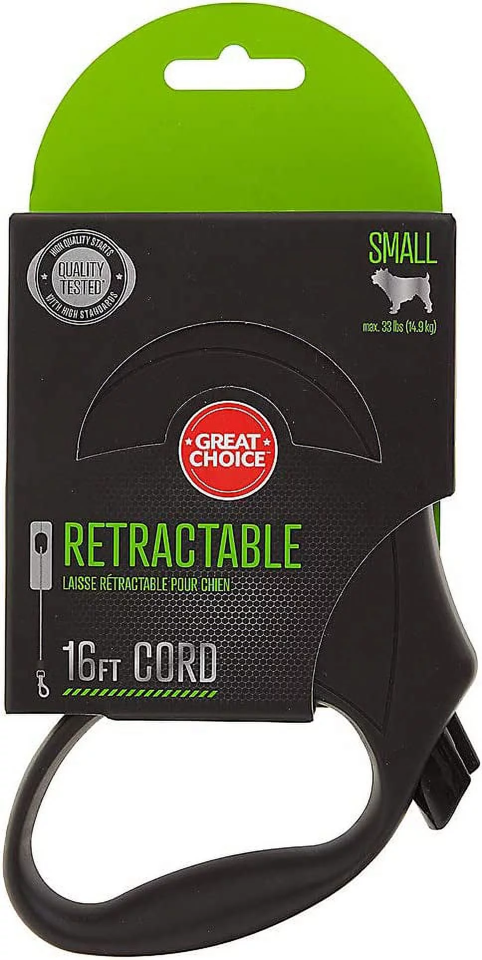 Great Choice Retractable Tape Dog Leash In Black Size: Small