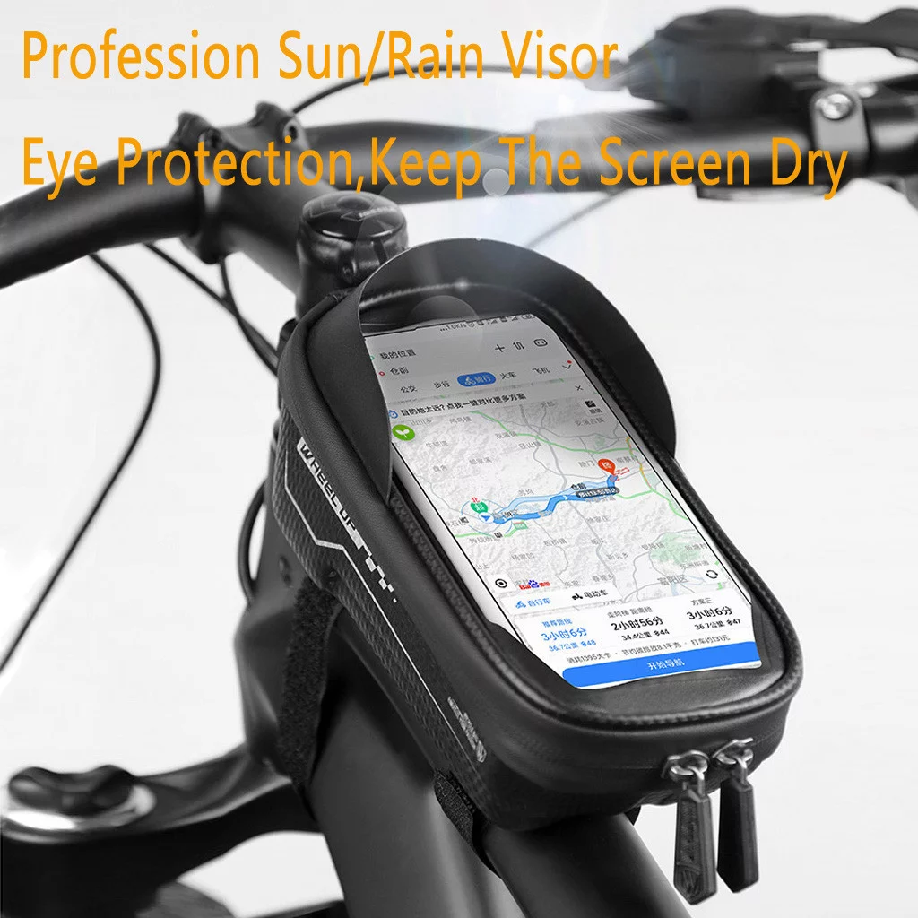 YOHOME Bike Front Frame Bag Waterproof EVA TPU Bike Bag Cellphone Below