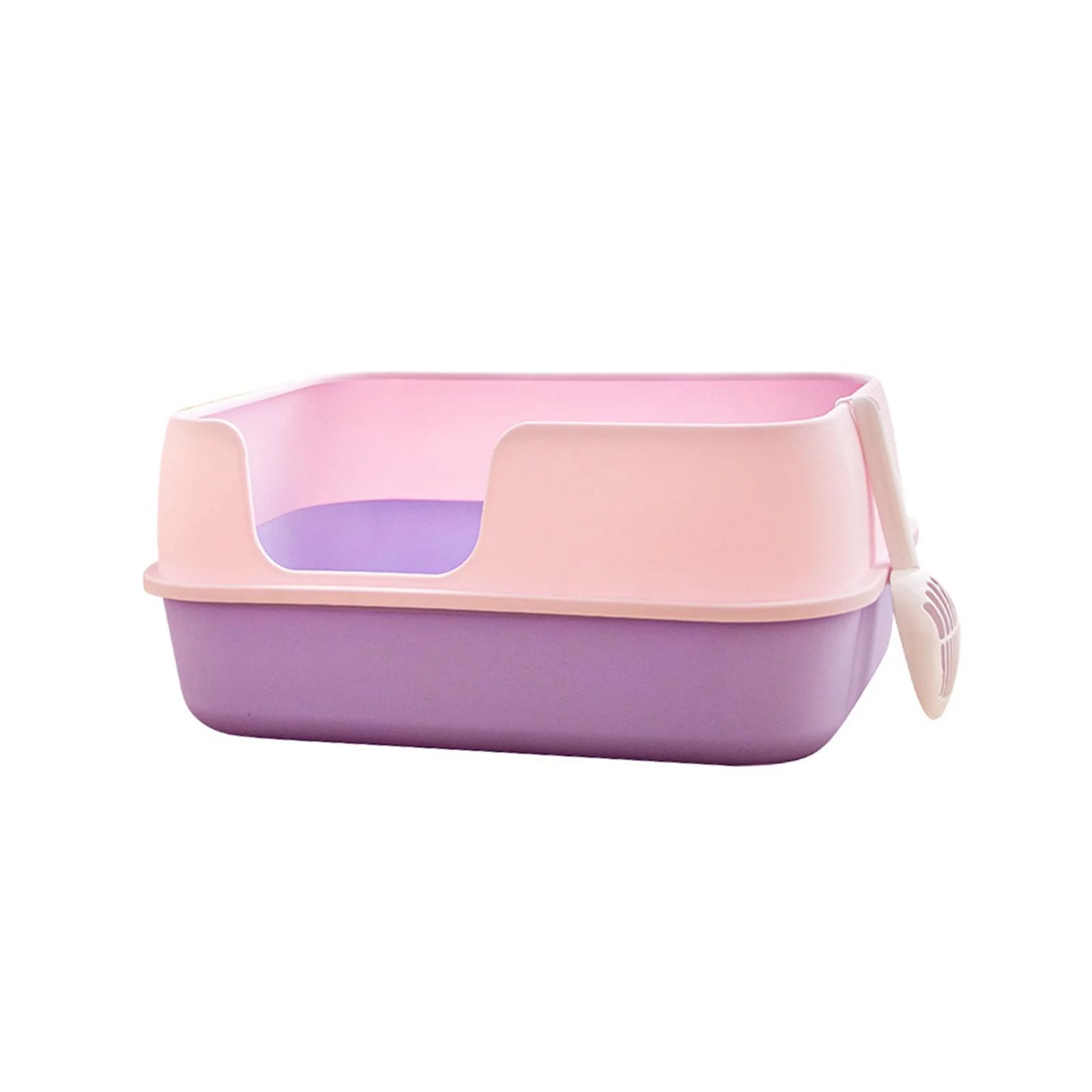 Cat Durable Heighten Comfortable Anti Splashing Bedpan Detachable Cat Pink