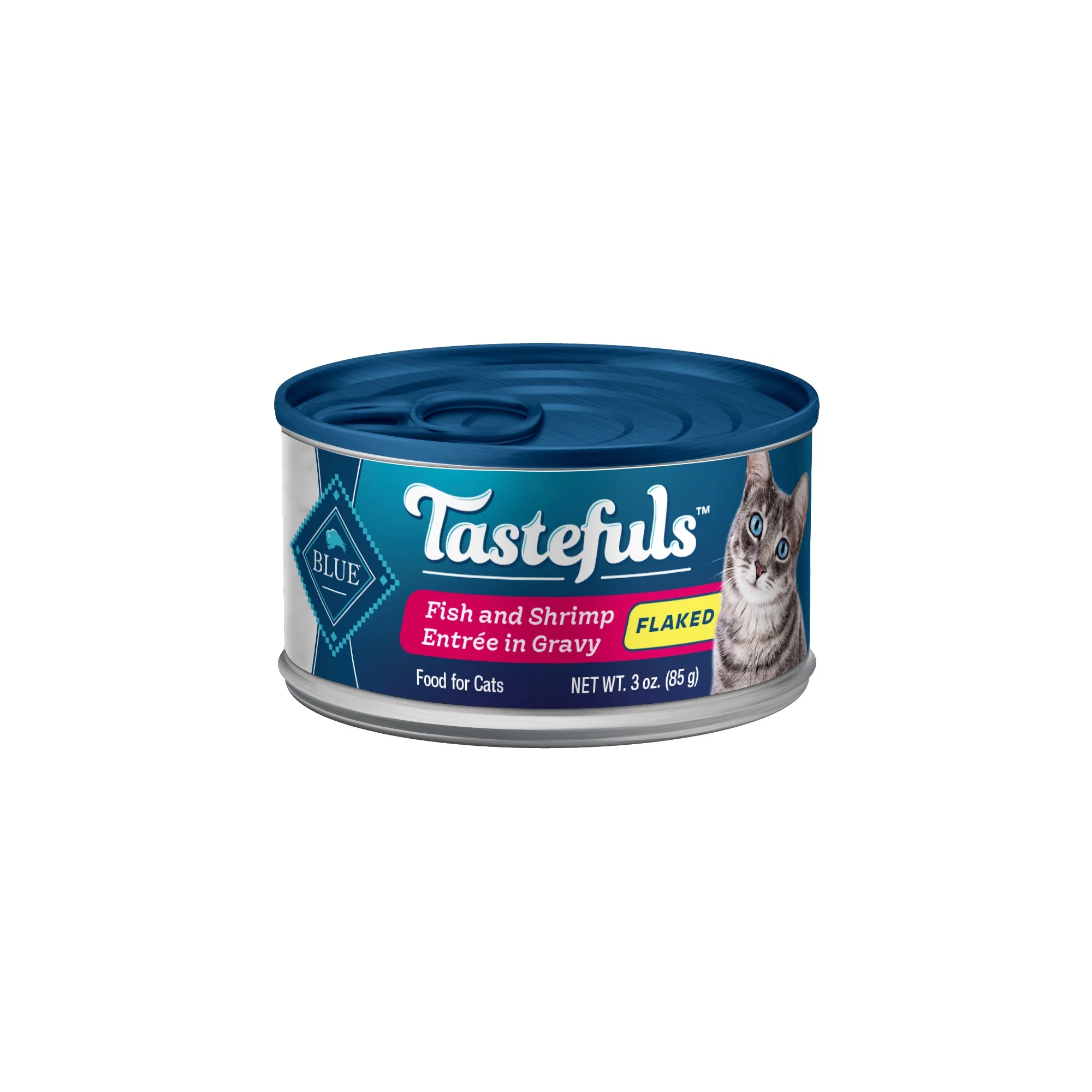 Blue Buffalo Tastefuls Fish and Shrimp Flaked Wet Cat Food for Adult Cats, 3 oz. Can