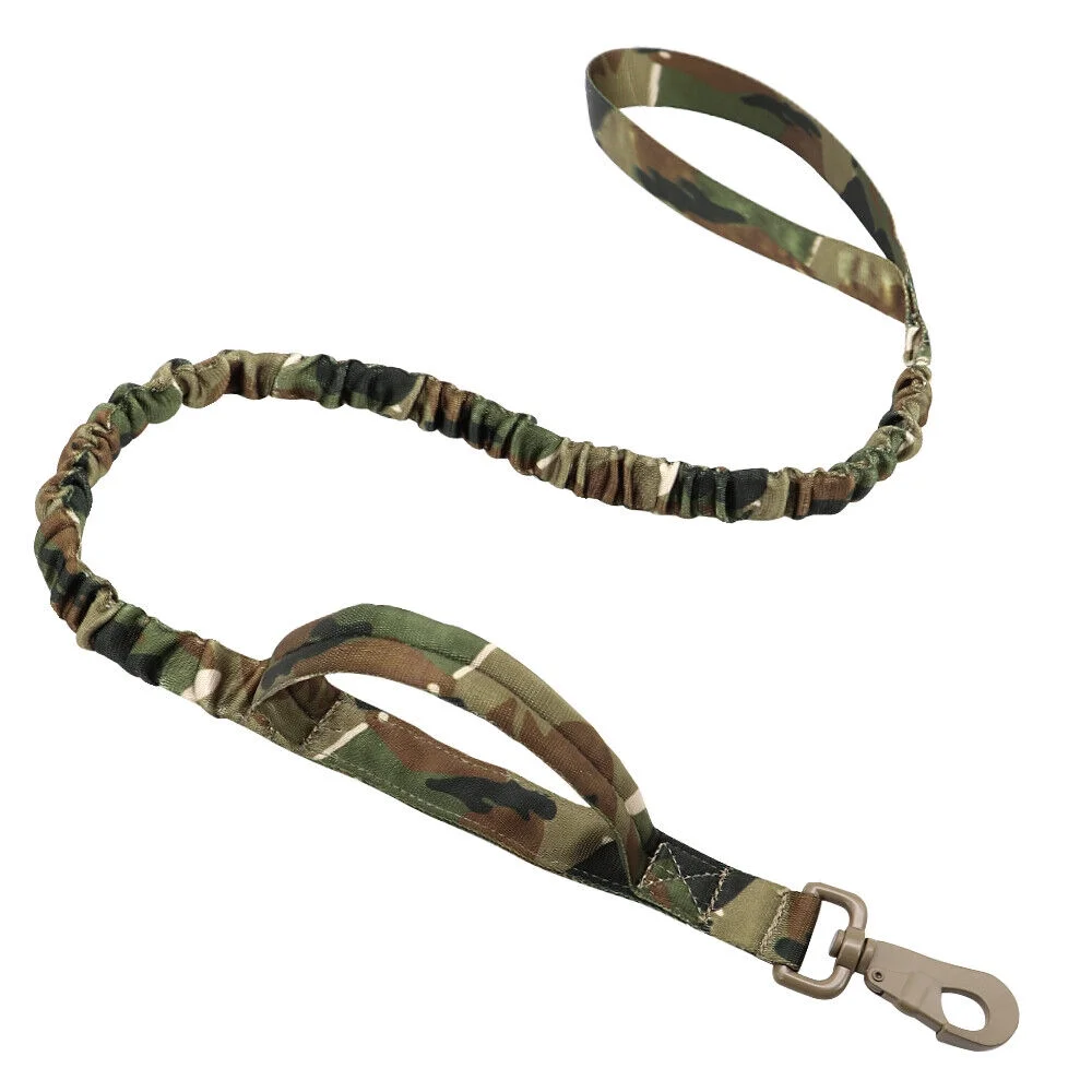Tactical Dog Leash Elastic Bungee Military Canine Walking Training Lead 2 Handle