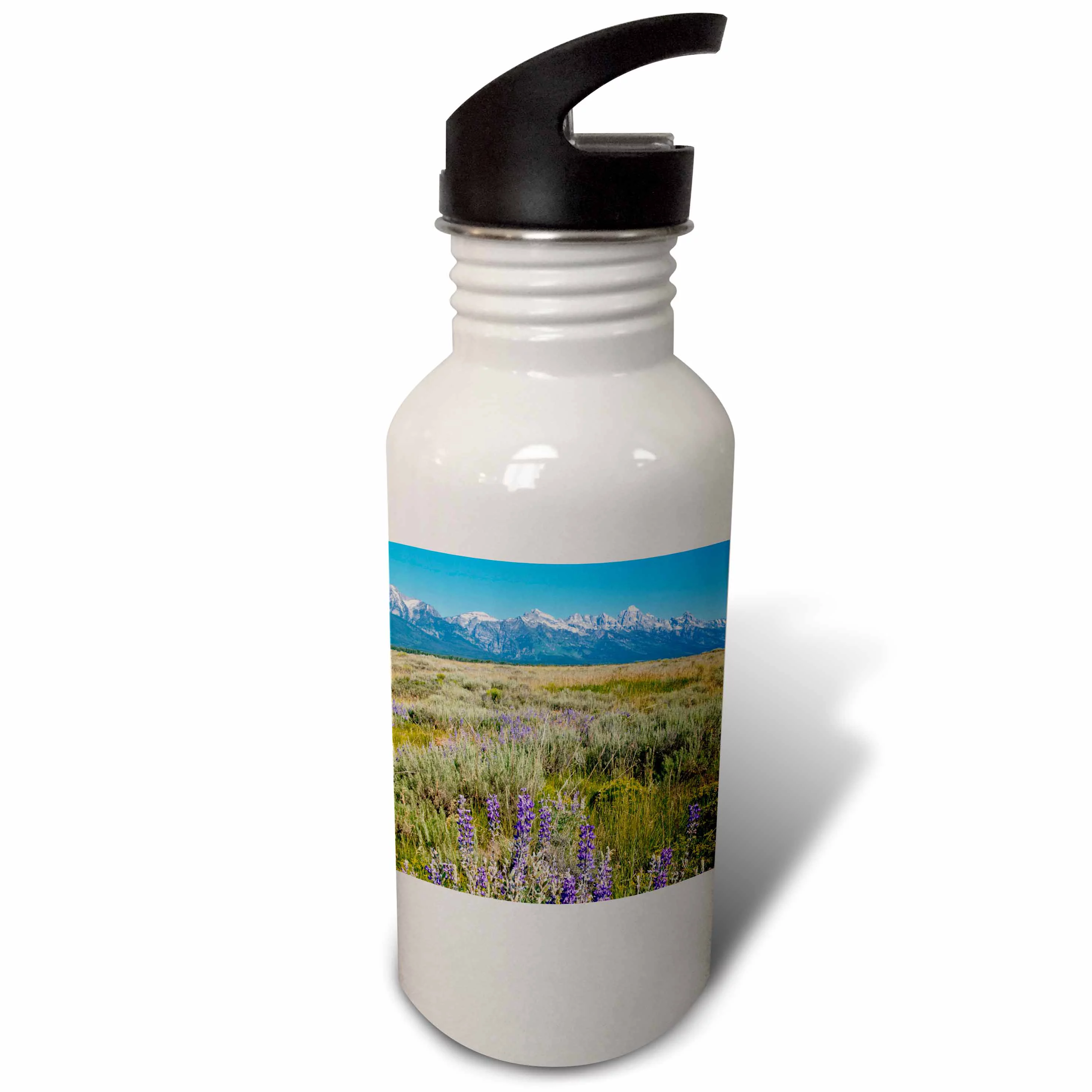 Grand Tetons mountain range, Jackson Hole, Wyoming - US51 BBA0022 - Bill Bachmann 21 oz Sports Water Bottle wb-97223-1