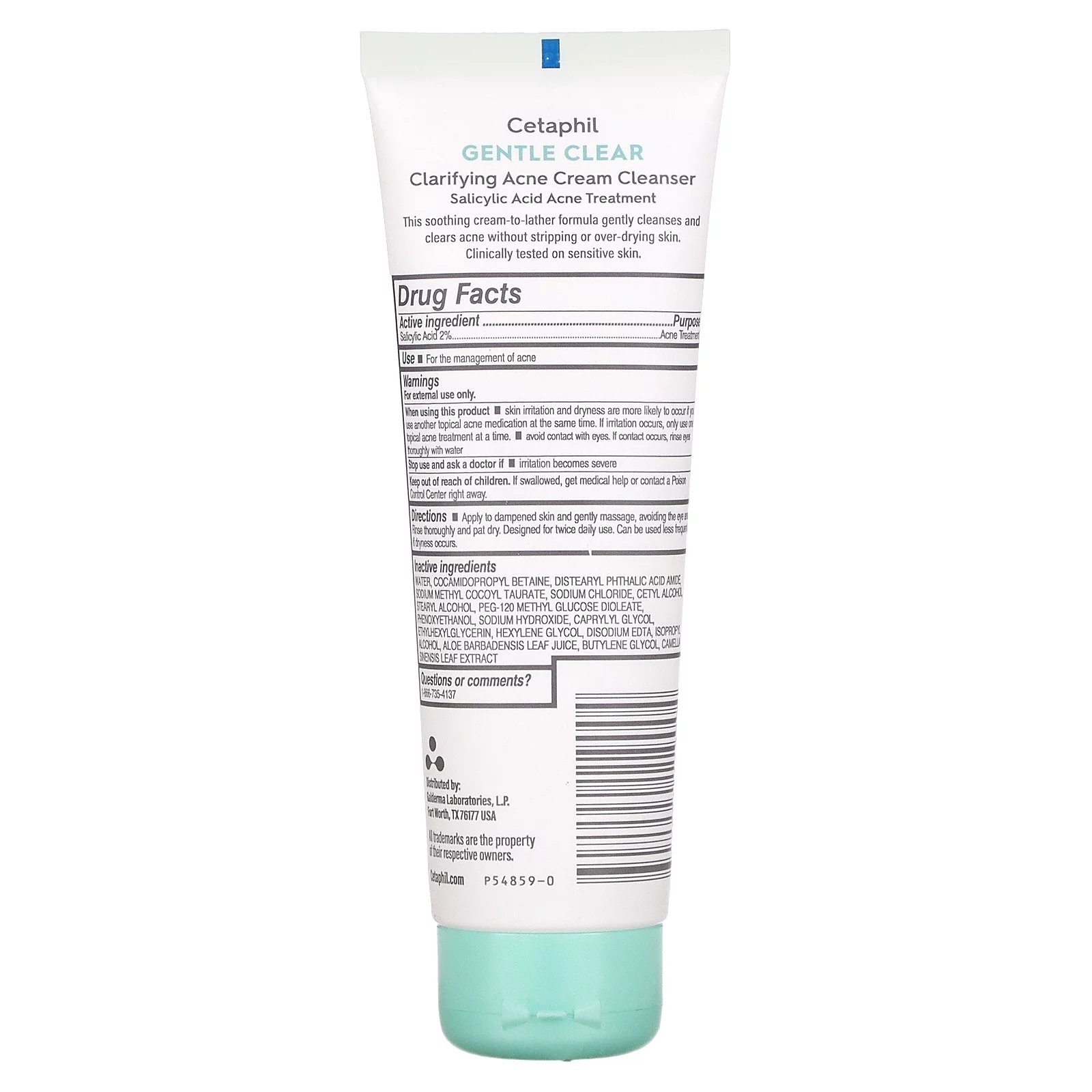 Cetaphil, Gentle Clear, Clarifying Acne Cream Cleanser, 4.2 fl oz (124 ml)