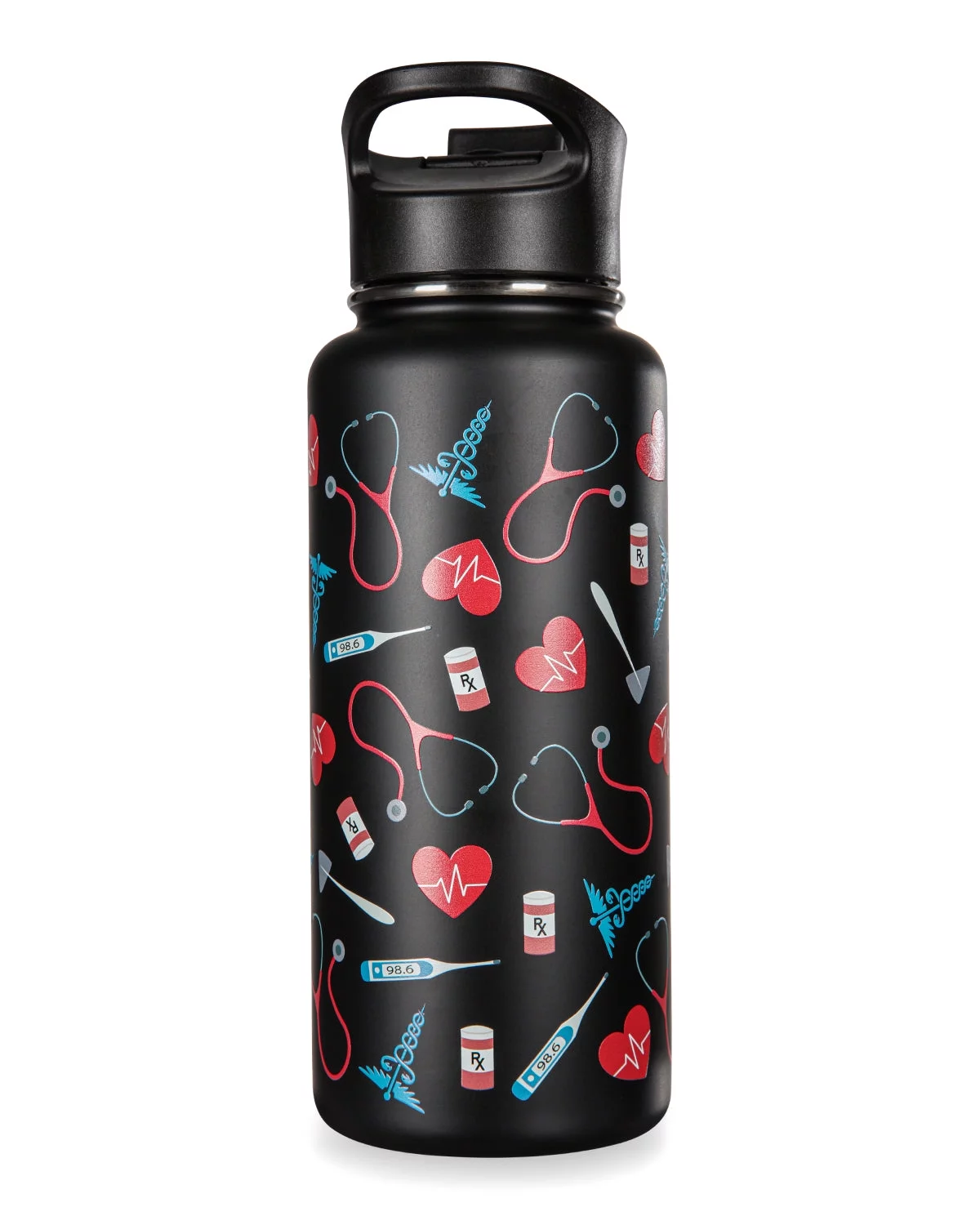 MeMoi Thermal Insulated Stainless Steel Medical 32 Oz Water Bottle
