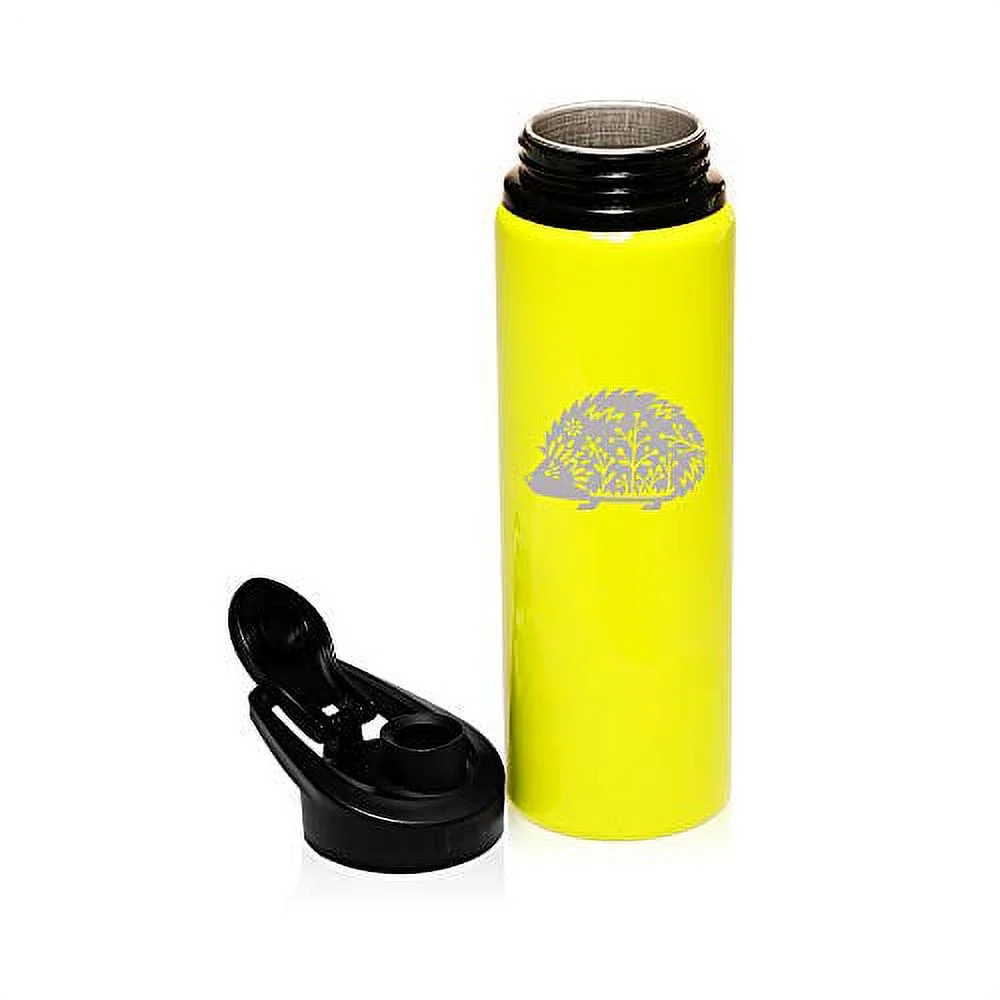 MIP Brand 25 oz Aluminum Sports Water Travel Bottle Fancy Hedgehog (Yellow)