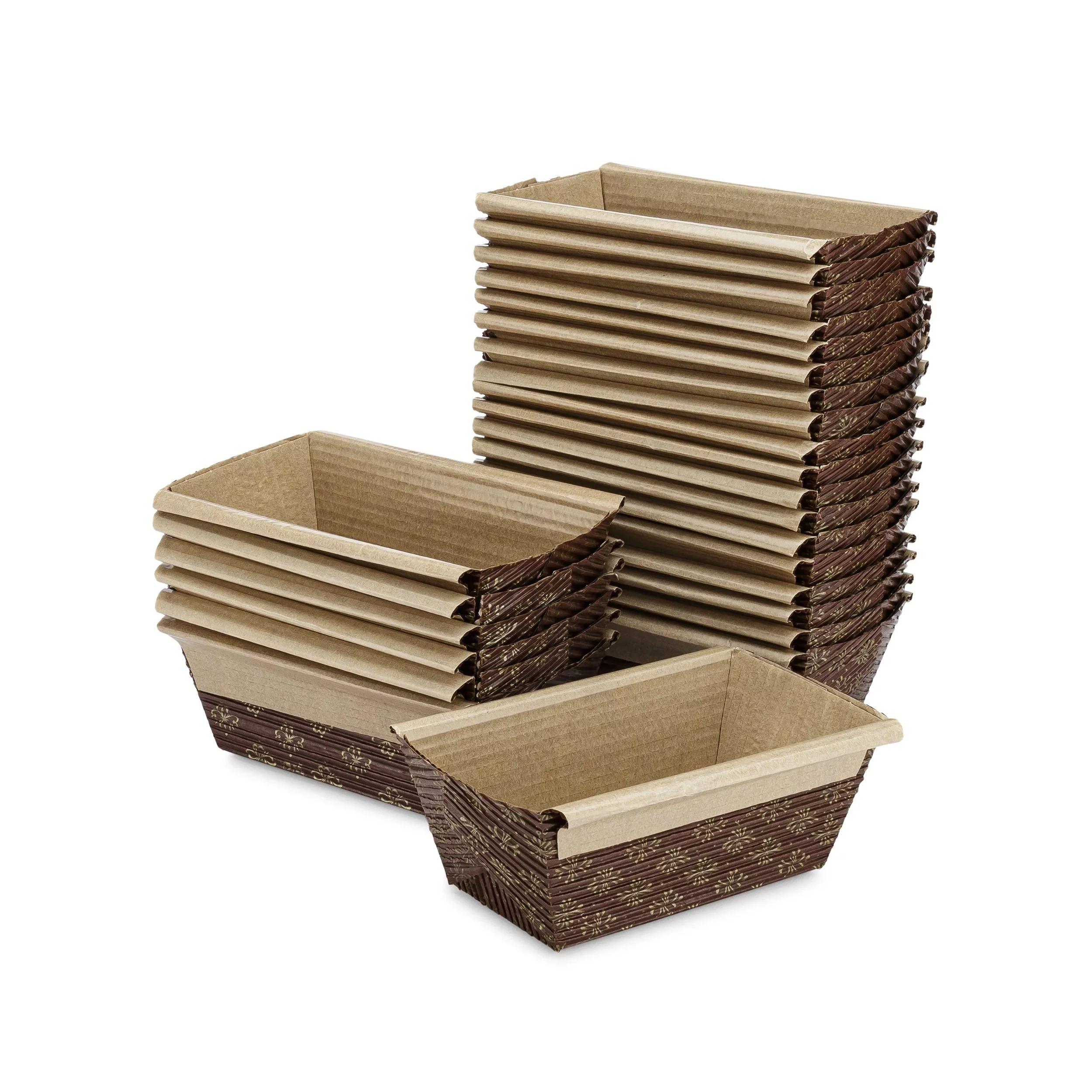 Mini Loaf Paper Baking Pan 50-Pack, 4 x 2 x 2 Inches
