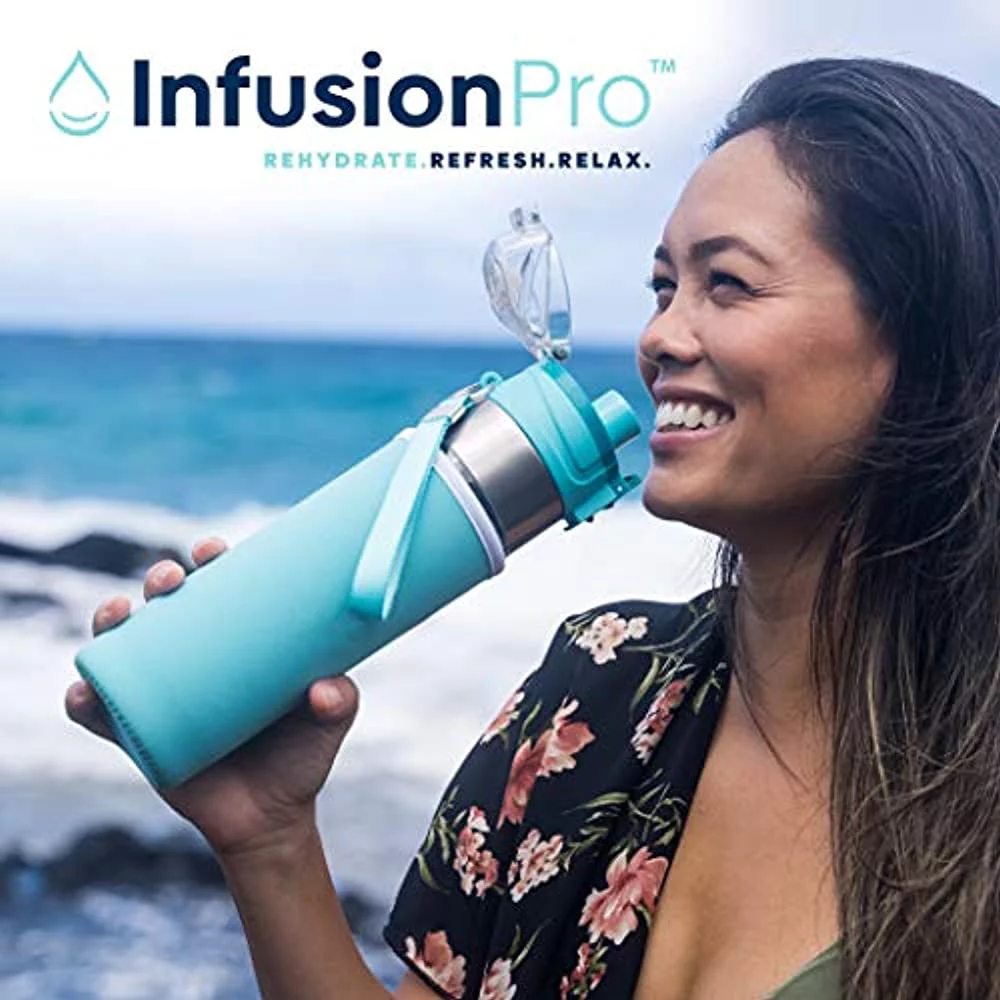 Infusion Pro Water Infuser Bottle - 24 oz Infused Water Bottle bpa Free | Premium Leak Proof Tritan Plastic with Bottom Infusing Design | Flip Top Locking Spout