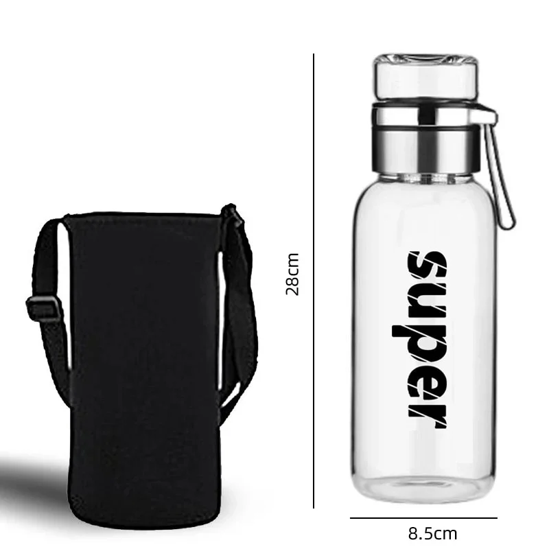 Portable Large Capacity Water Bottle 1/2L Transparent Milk Juice Cup Outdoor Travel Sport Leakproof Drinkware Tea Glass Bottle 400ML-1L L