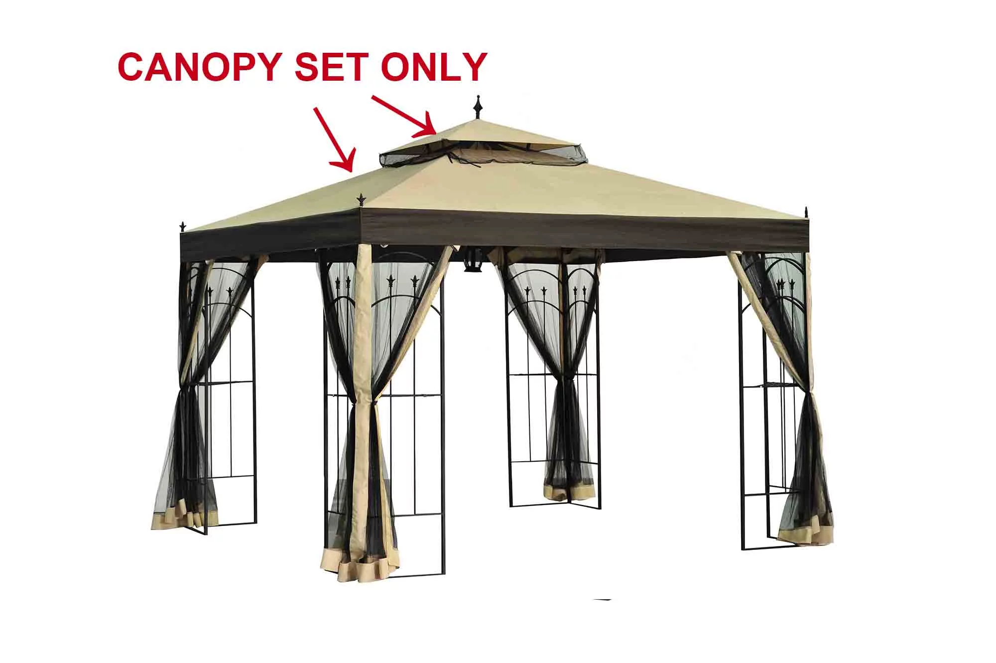 Sunjoy Replacement Canopy Set for L-GZ038PST-3 Arrow Gazebo
