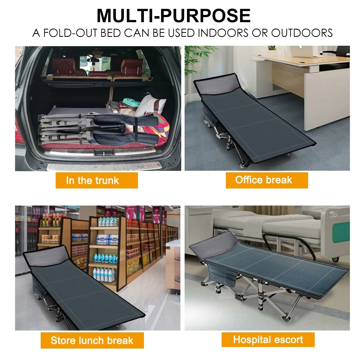 FICISOG Adults  Folding Camping Cots Strong Heavy Duty Wide Sleeping Cots with Carry Bag & Mattress