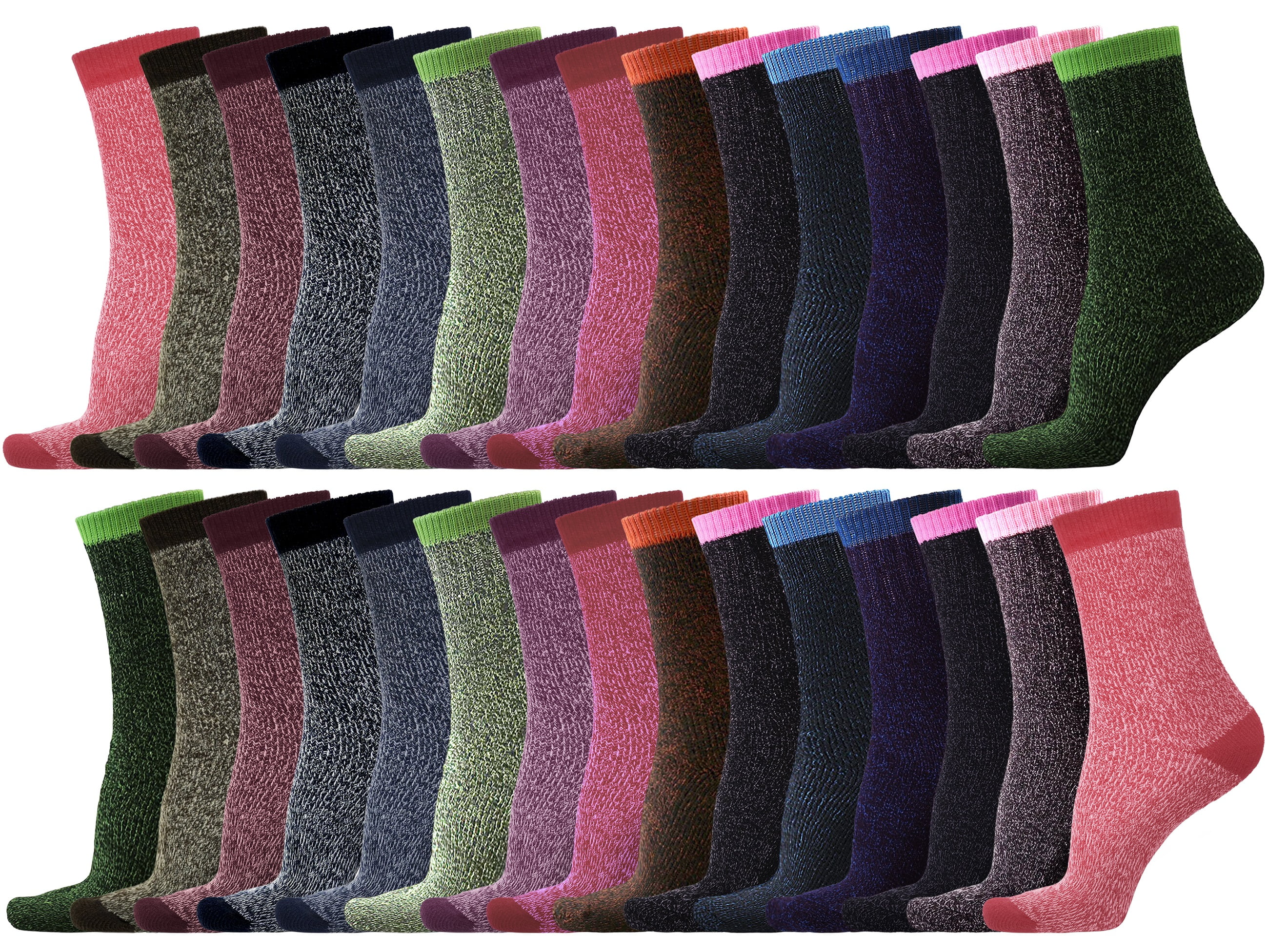 4-Pairs: Women's Cozy Soft Thick Winter Warm Thermal Insulated Heated Crew Socks