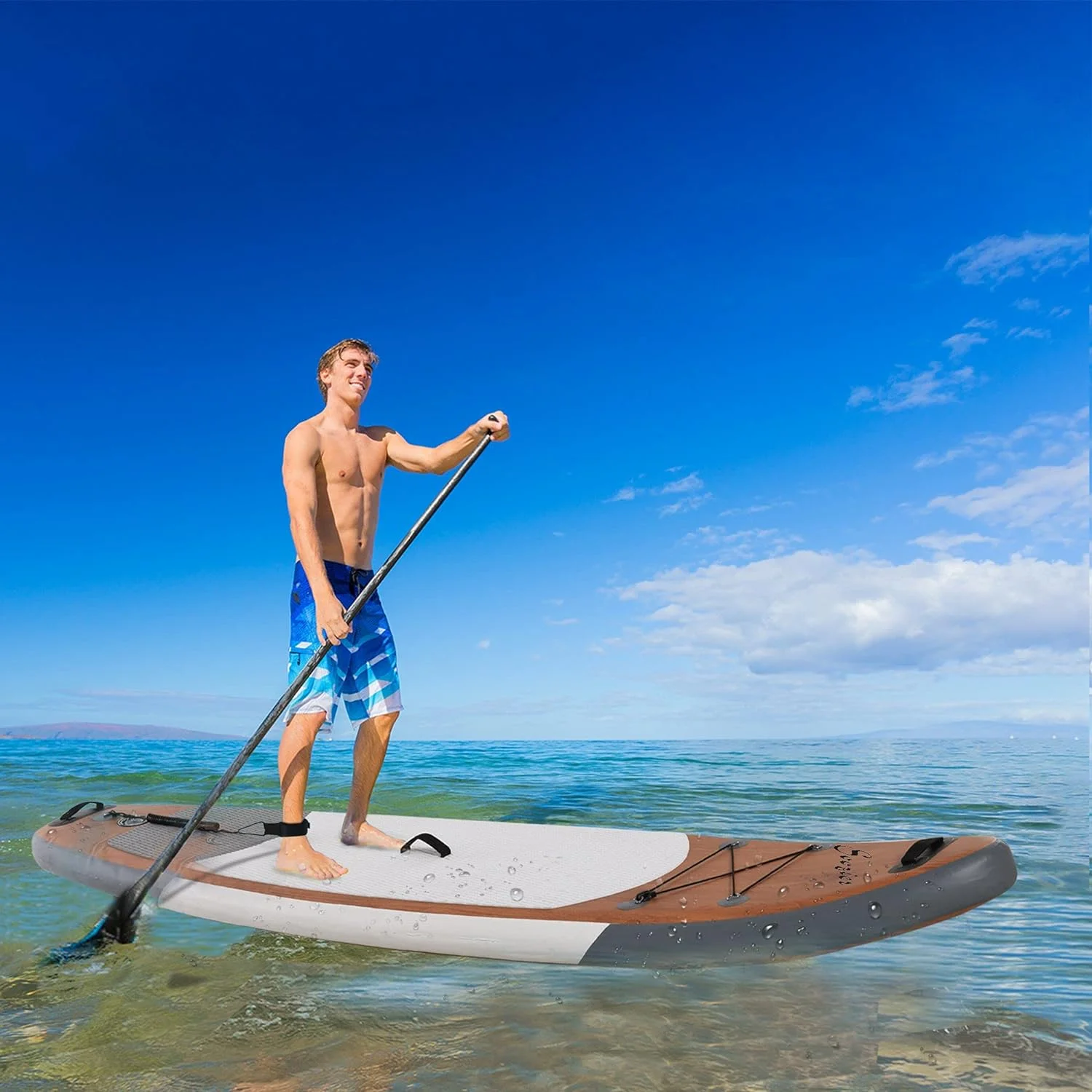 Iflatable Stad Up Paddle Board Ultra-Light Yoga With o-Slip Deck Pad, Premium Accessories, Waterproof Bag, Safety Leash Ad Had Pump For Surfig, Tourig Ad Fishig