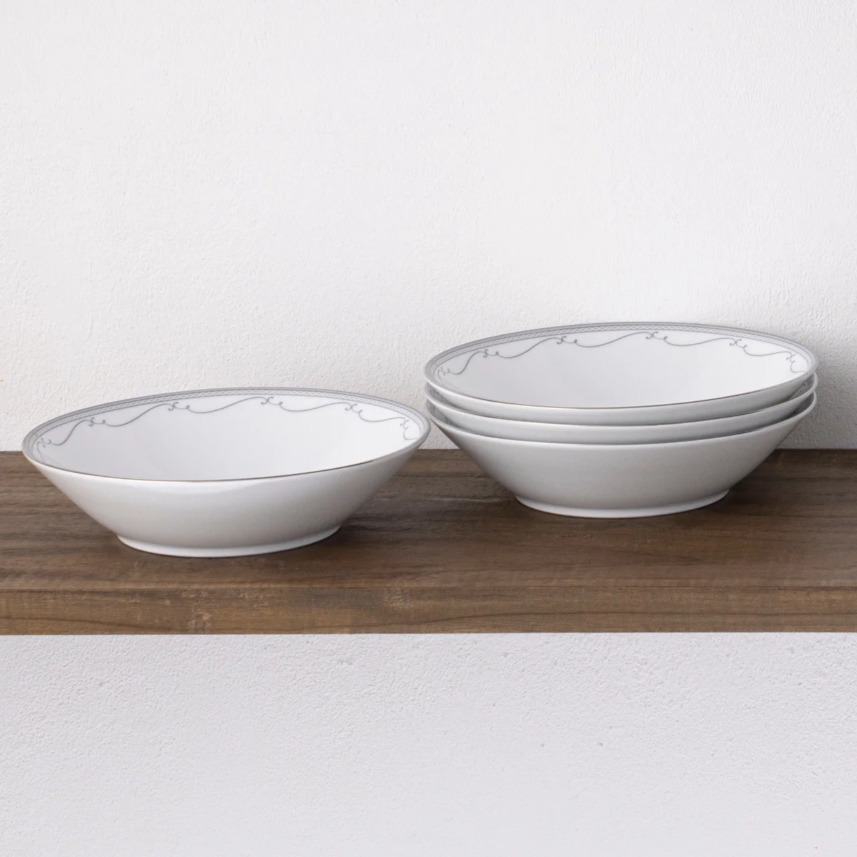 Noritake Satin Flourish Set of 4 Soup Bowls