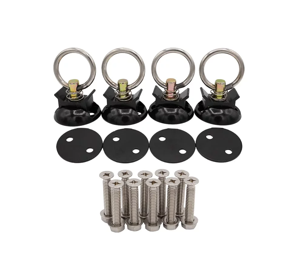 220 Pieces Black Tie Down Kit with 2