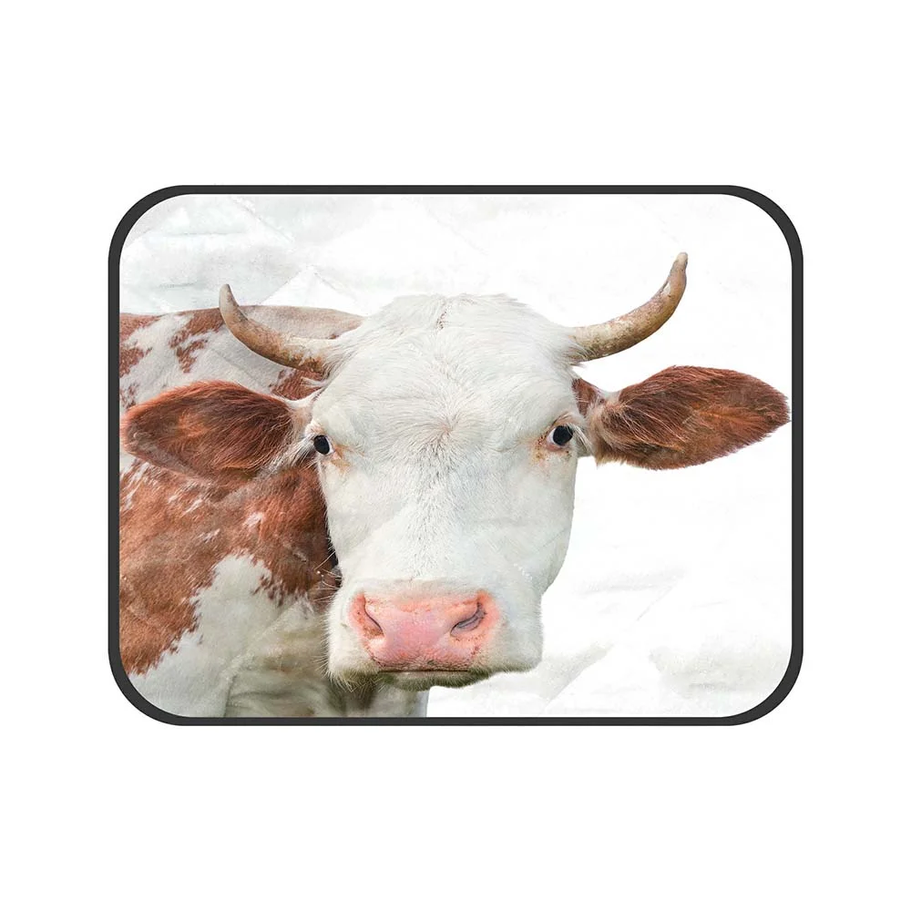 ABPHQTO Funny Cow Looking At The Camera Pet Dog Cat Bed Pee Pads Mat Cushion Potty Dogs Blankets Crate Bed Kennel 28x36 inch