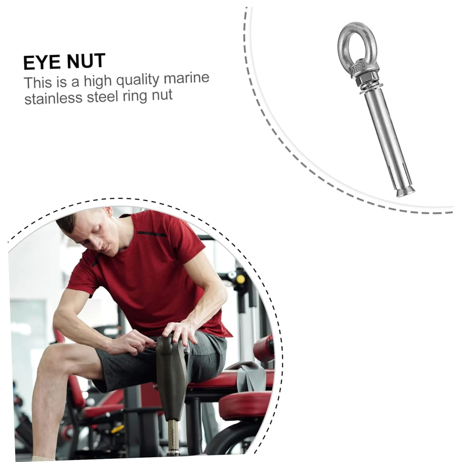 5 Pcs Eye Screw Heavy Duty Eye Hooks Eye Nuts Shoulder Eye Bolts Eye Bolts Screw in Lifting Eye Ring Screw Eye Hooks Concrete Bloat to Rotate Flat Washers Stainless Steel Feet