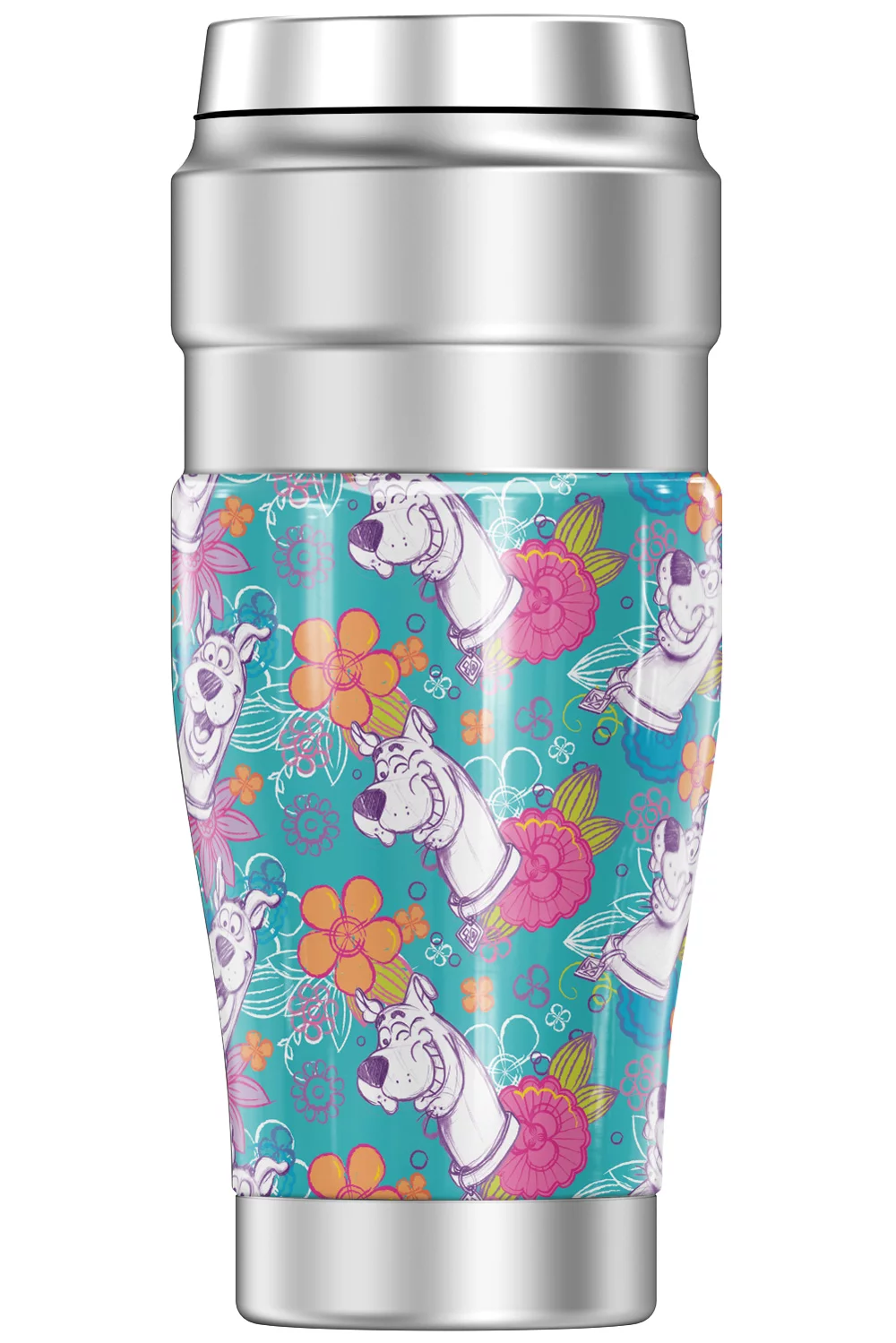 Scooby-Doo Flower Pattern THERMOS STAINLESS KING Stainless Steel Travel Tumbler, Vacuum insulated & Double Wall, 16oz