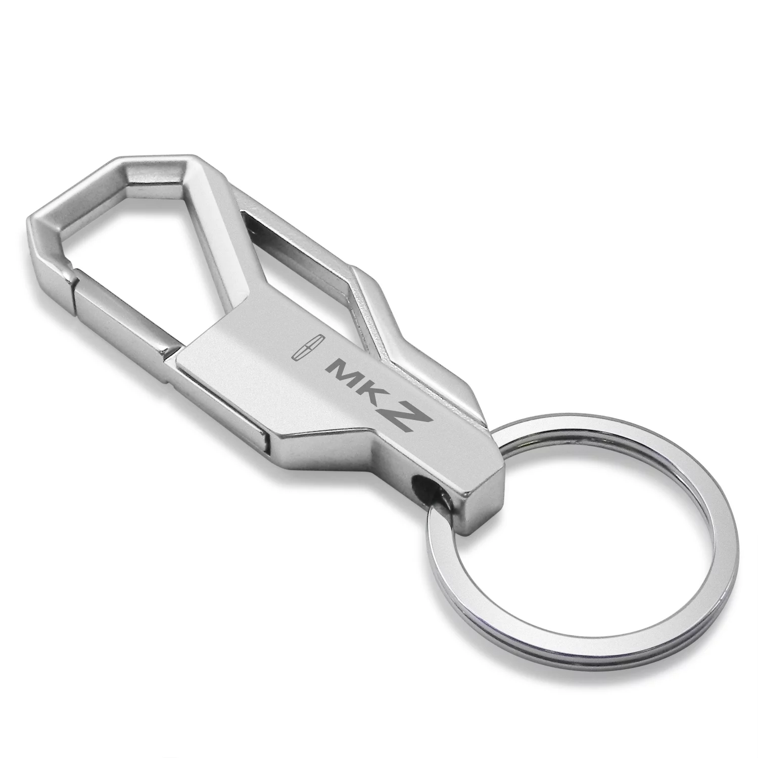 iPick Image for Lincoln MKZ Silver Carabiner-style Snap Hook Metal Key Chain, Official Licensed
