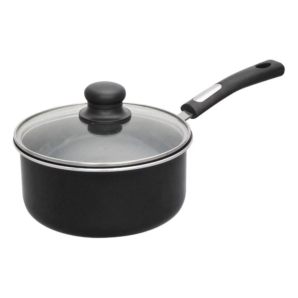 Alpine Cuisine 3 Qt Aluminum Nonstick Sauce Pan w/ Lid & Soft Touch Handle