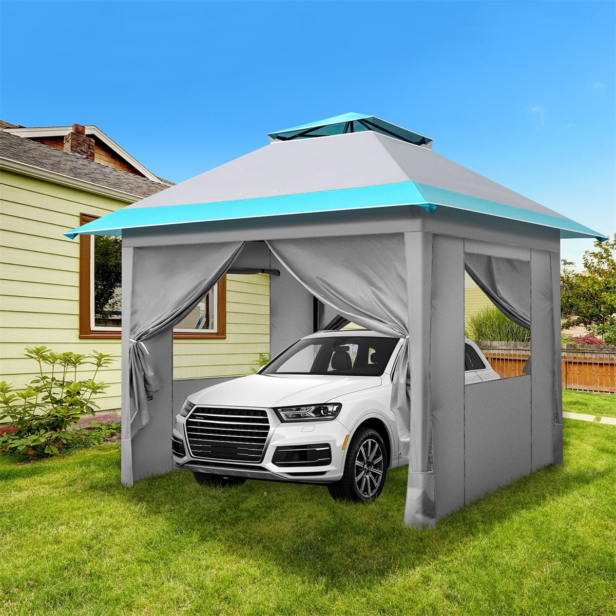 10 Ft. W x 10 Ft. D Metal Patio Gazebo Tent With Carry Bag