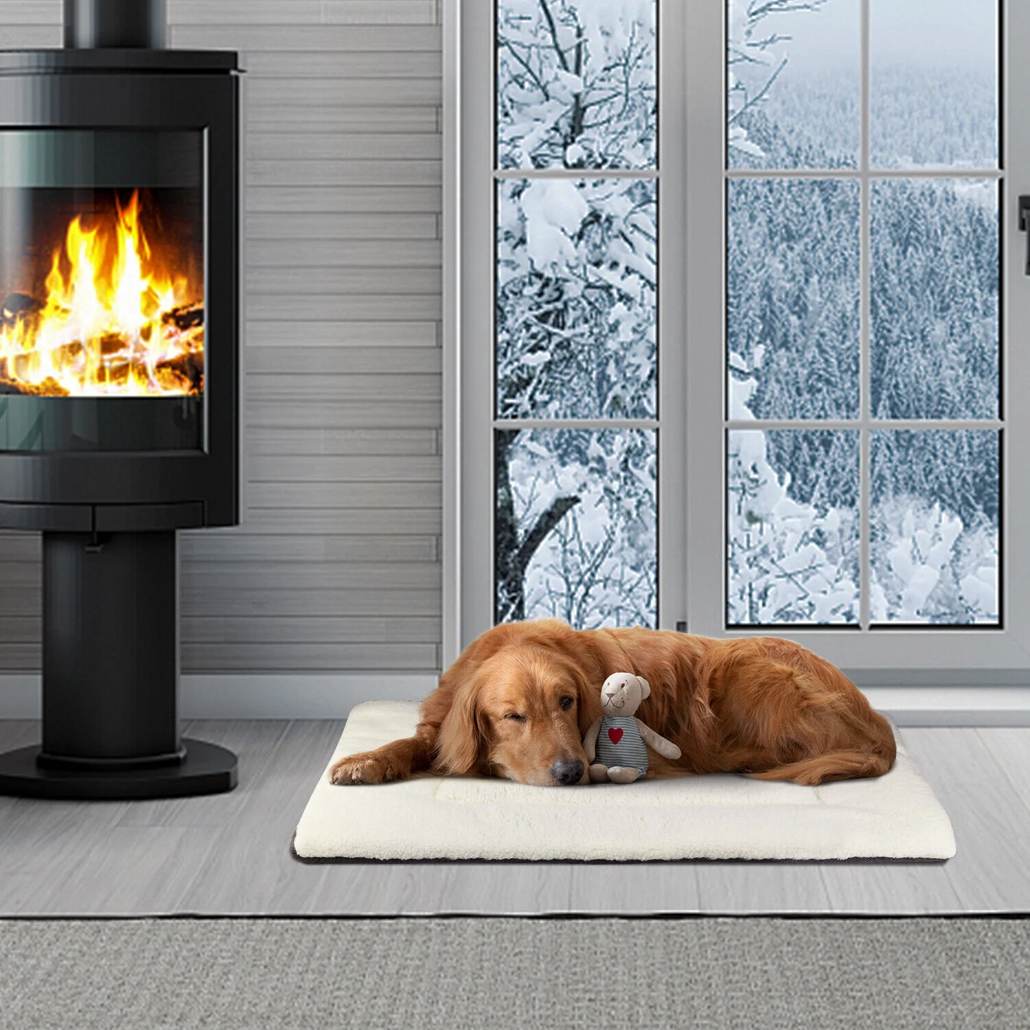 Pet Dog Cat Bed Mat Soft Crate Kennel Pad Washable Anti-Slip Mattress Cushion