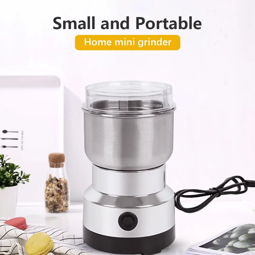 Stainless Steel Electric Grinder, 150W Ultrafine Coffee Triturator, High Power Pulverizer for Household Use