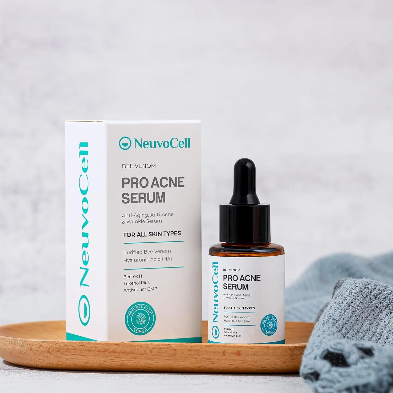 Neuvocell - Beevemon Pro Acne Serum,  Facial Serum, Anti-Aging, Acne, Wrinkle Serum, Hydrating Serum, Hyaluronic Acid, Trikenol Plus, Antisebum, Beauty Serum, All Skin Types, 1 fl oz / 30 ml