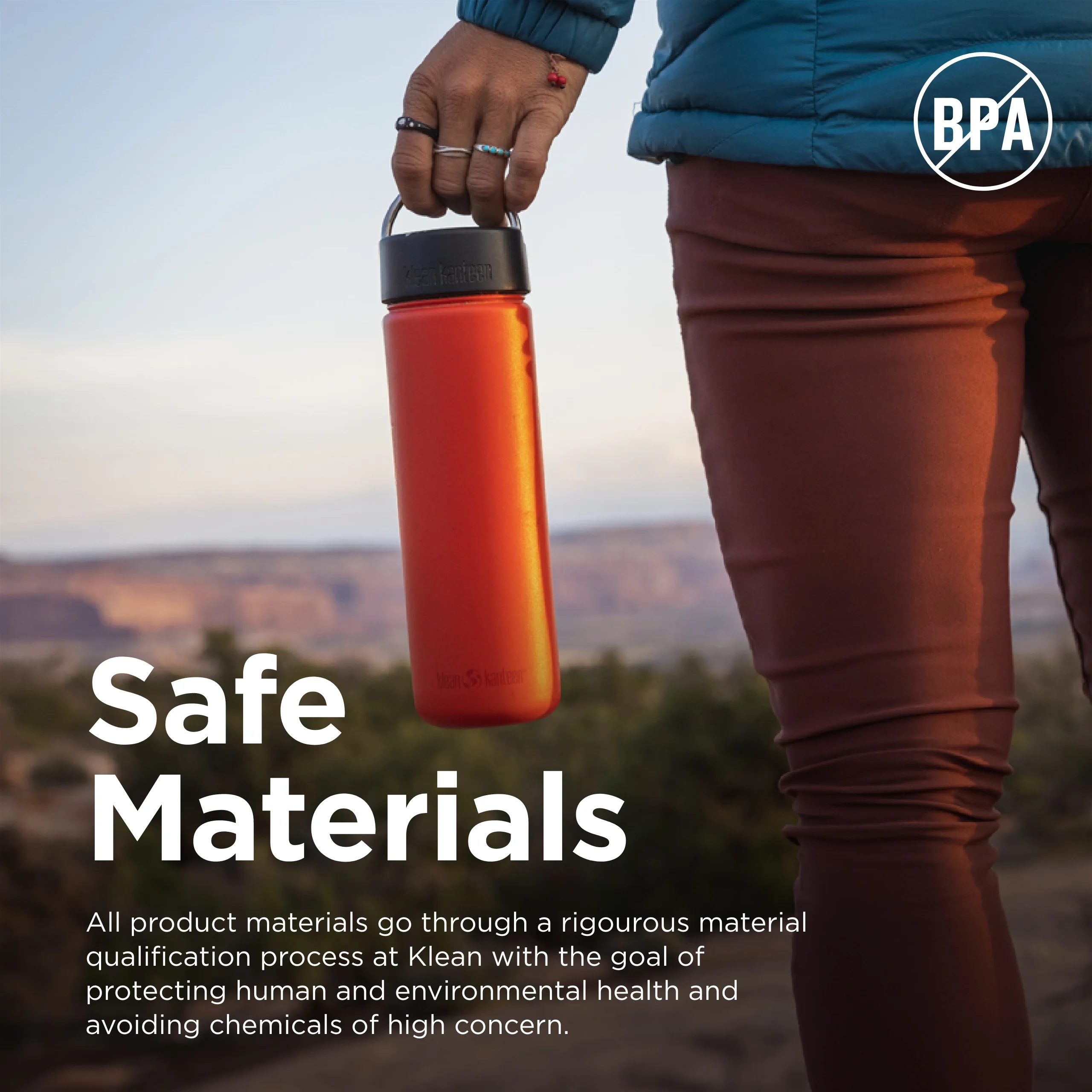 Klean Kanteen Wide w/Wide Loop Cap, 27oz, Tiger Lily