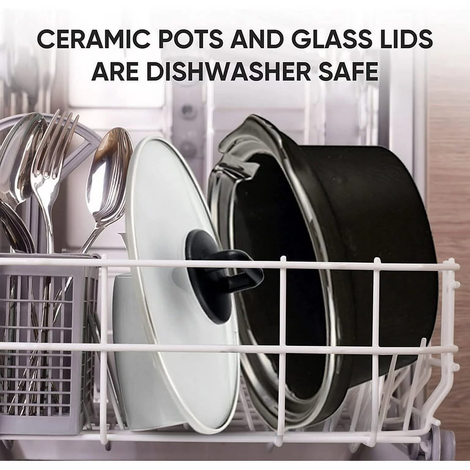 CozyHom 3-Pot Electric Slow Cooker, 4.5 Qt Food Warmer Pot with Adjustable Temp Removable Pots Lid Rests Pot, Black