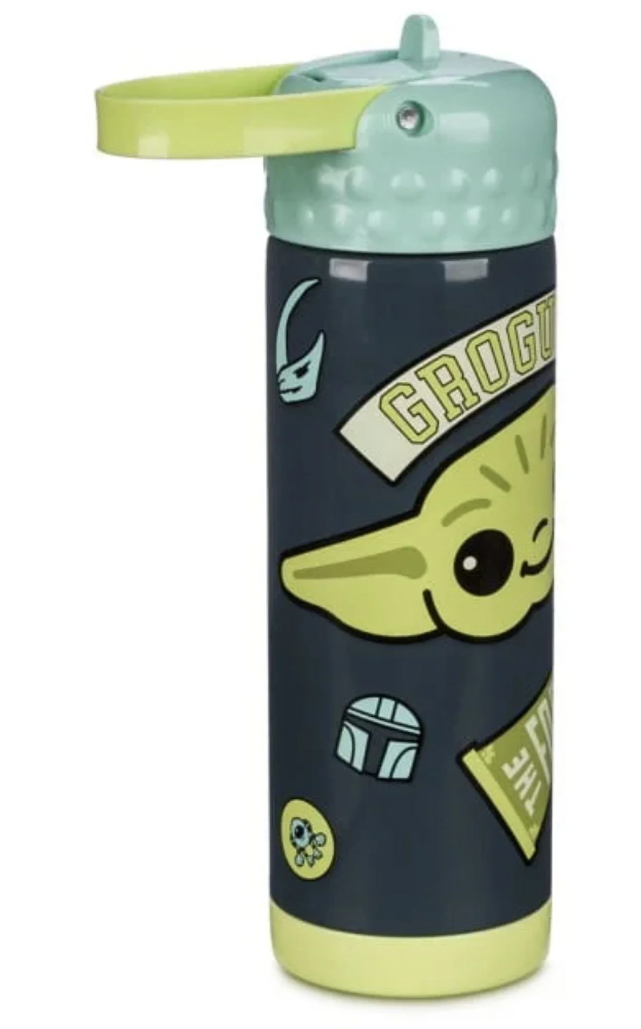 Star Wars Grogu Stainless Steel Water Bottle with Built-In Straw